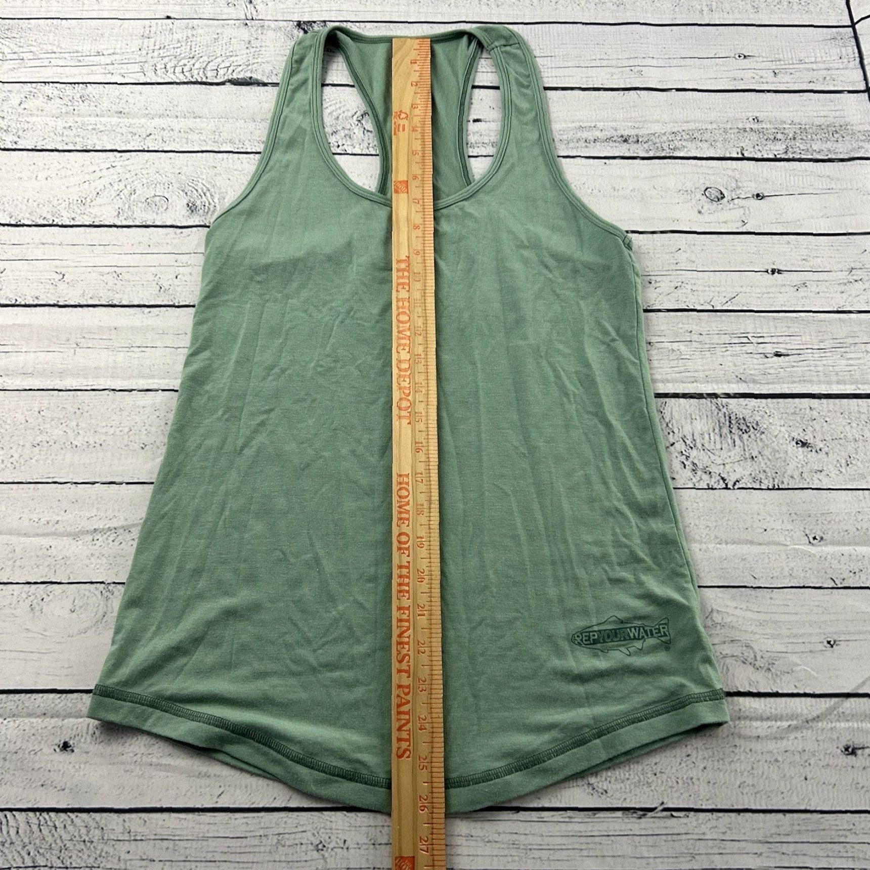 Vintage RepYourWater Tank Top Shirt Women's M Green Sleeveless Racerback Back Activewear Beach Size M / US 6-8 / IT 42-44 - 3 Thumbnail