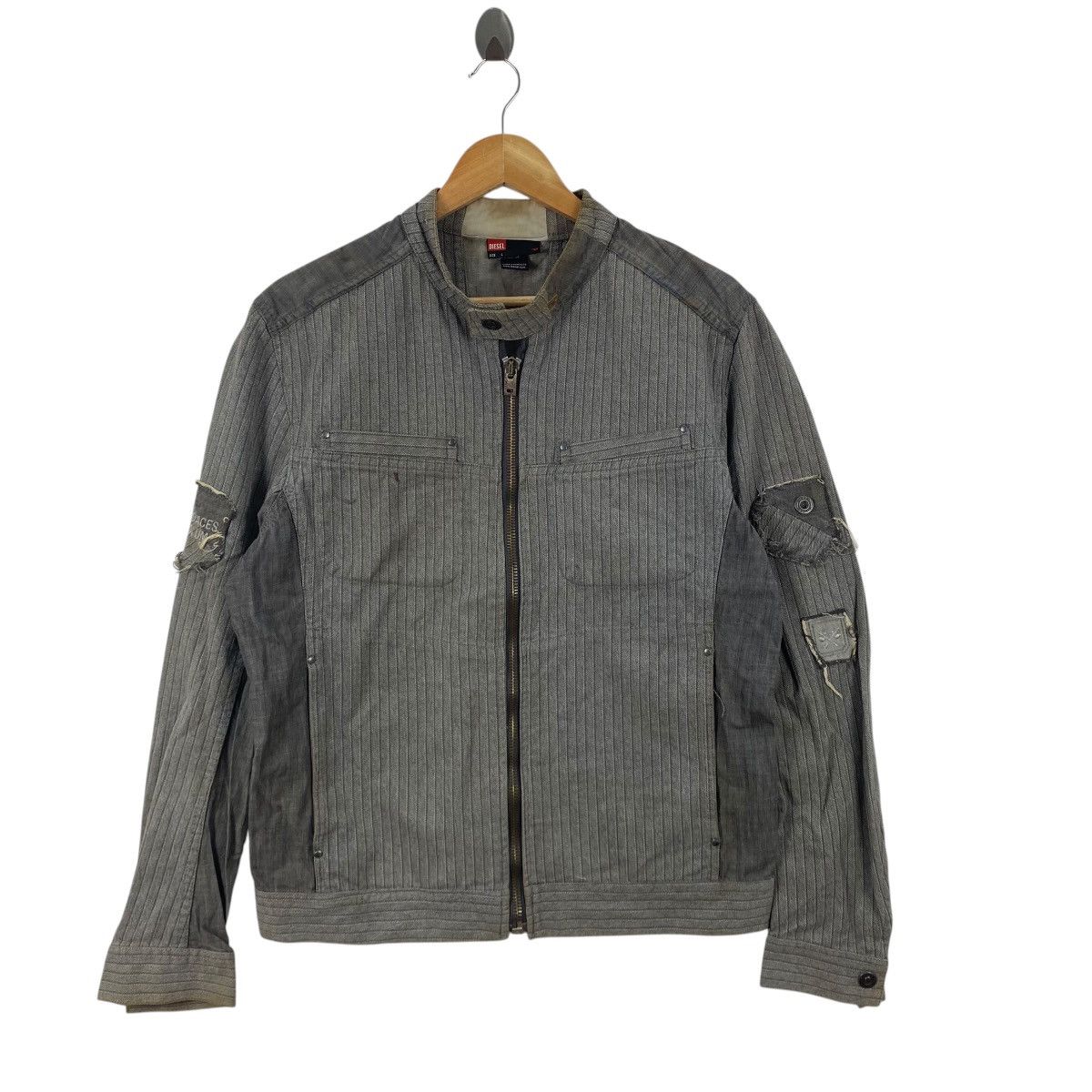 Diesel Vintage DIESEL PINSTRIPEjy Utility Biker Jacket Size US L / EU 52-54 / 3 - 4 Thumbnail