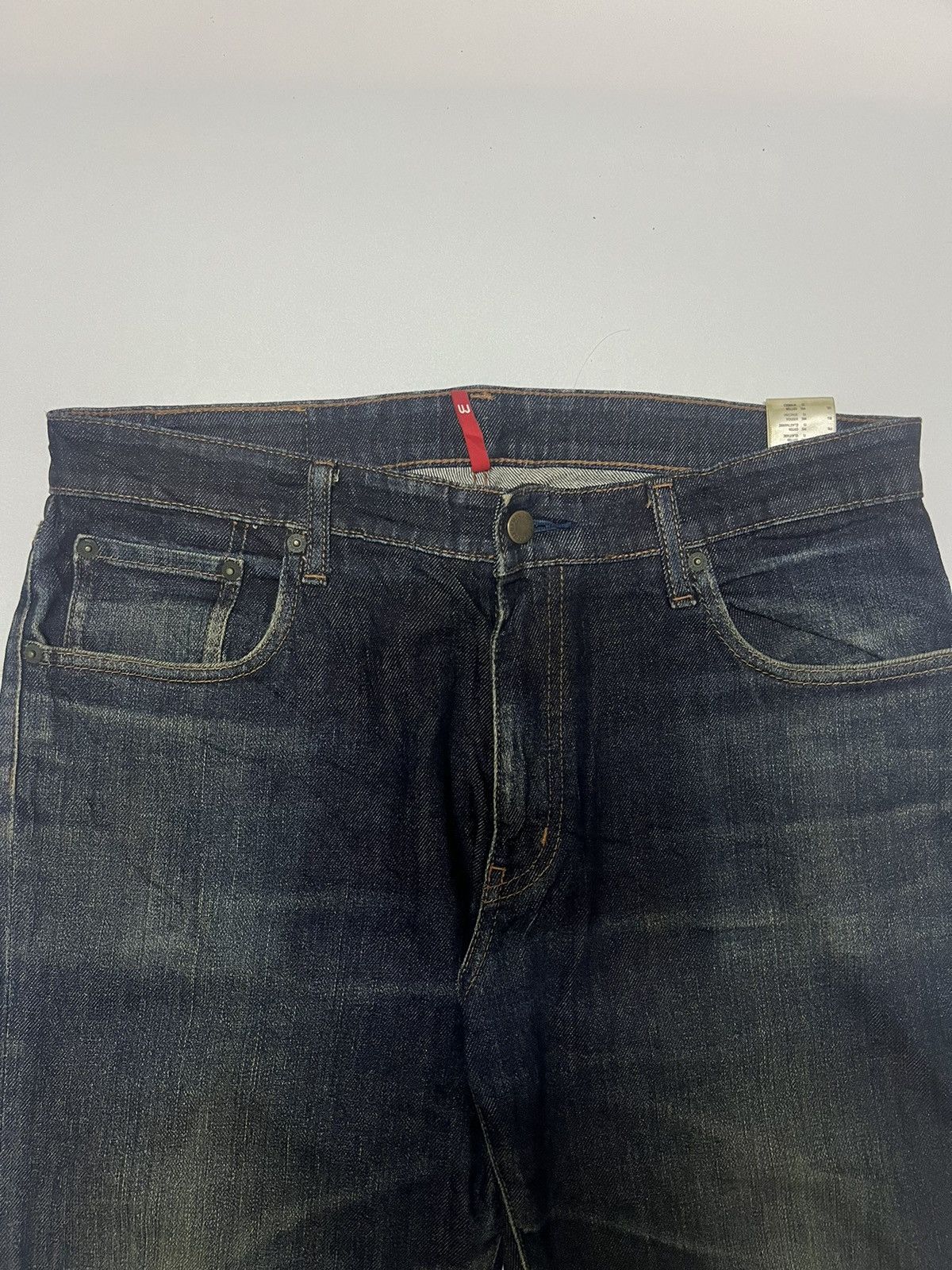 Uniqlo Uniqlo UJ Dark Blue Wash Distressed Denim Size US 34 / EU 50 - 6 Thumbnail