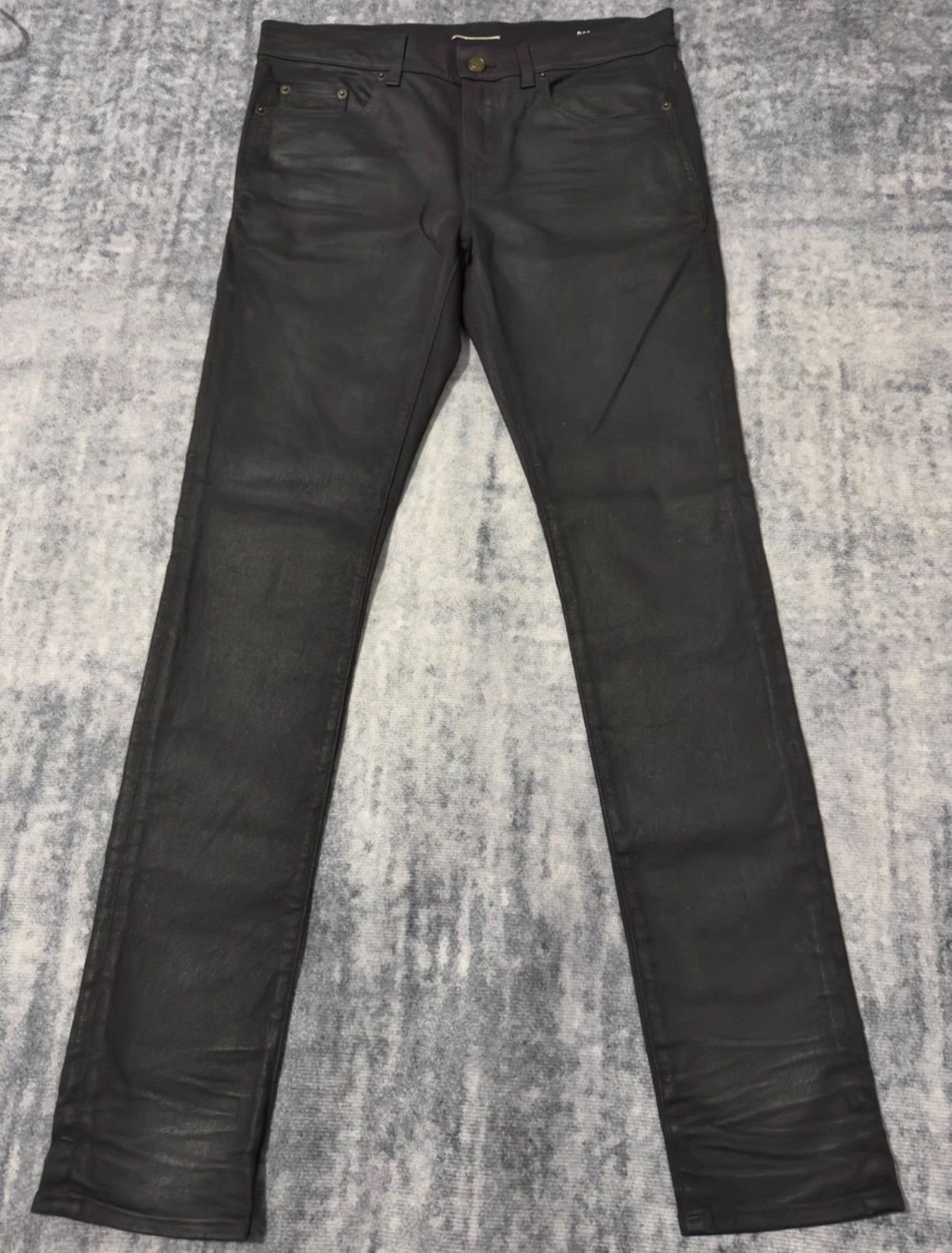 Saint Laurent Paris Saint Laurent Heavy Coated Waxed Finish Basic Denim Jeans Size US 32 / EU 48 - 1 Thumbnail