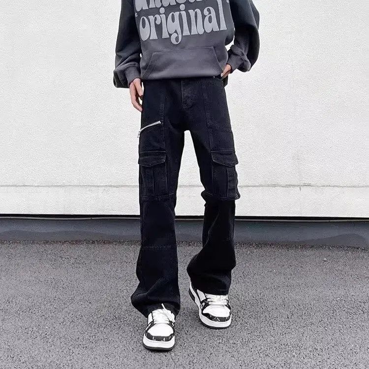 Japanese Brand Multi pocket zipper micro flared jeans Size US 32 / EU 48 - 6 Thumbnail