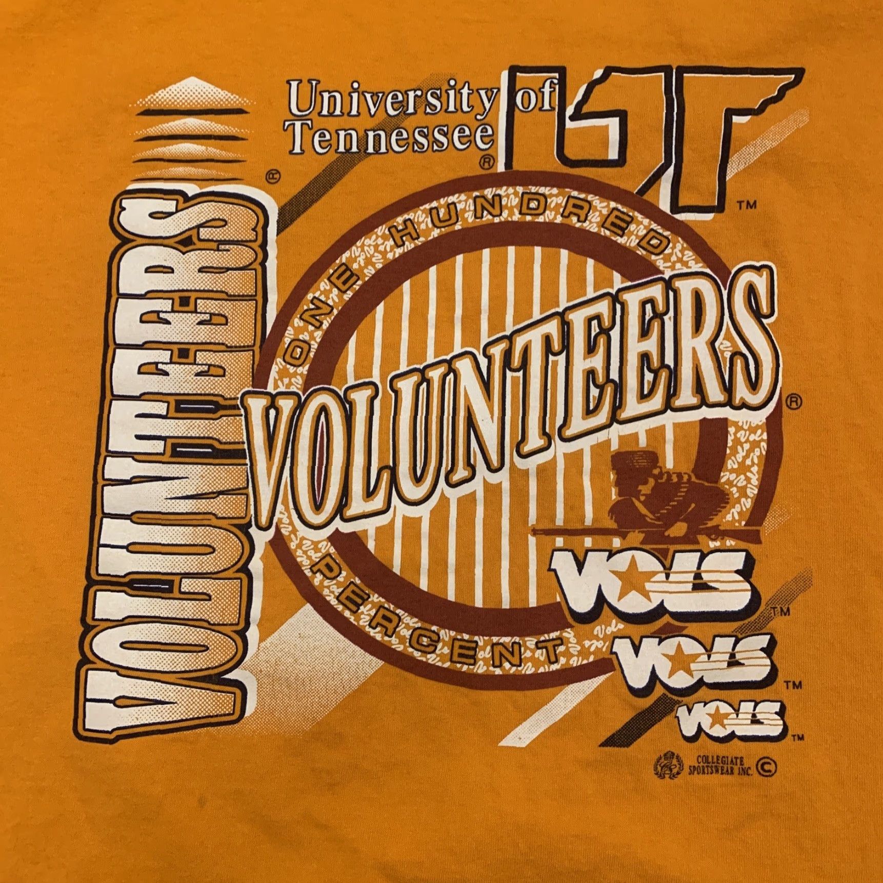 Vintage VINTAGE Volunteers UT 27 Shirt Unisex Adults L Orange 90s Single Stitch 100% Cotton/Poly Riverview Mfg Size US L / EU 52-54 / 3 - 2 Thumbnail