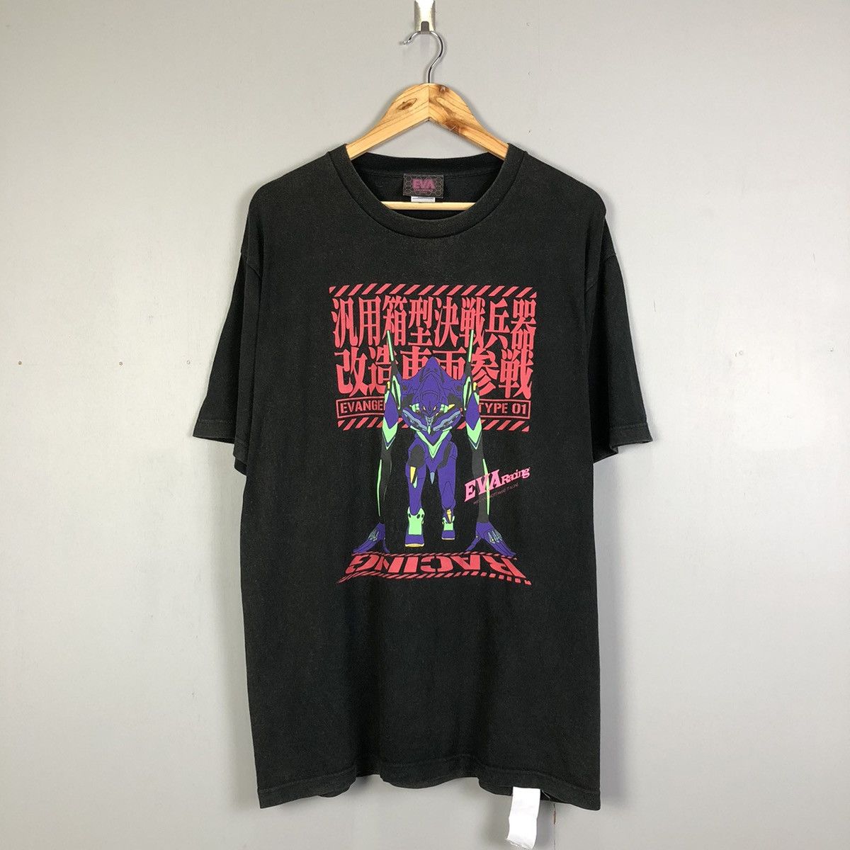 Anime Vintage Faded Neon Genesis Evangelion / Eva Racing Tshirt Size US XL / EU 56 / 4 - 1 Thumbnail