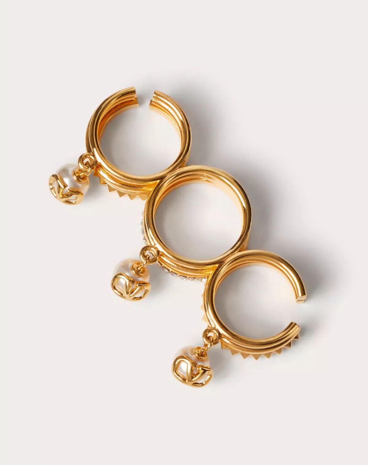 Valentino o1s1wg110426 Size: 13 / Vlogo Metal Ring Swarovski® Pearls Size ONE SIZE - 4 Thumbnail