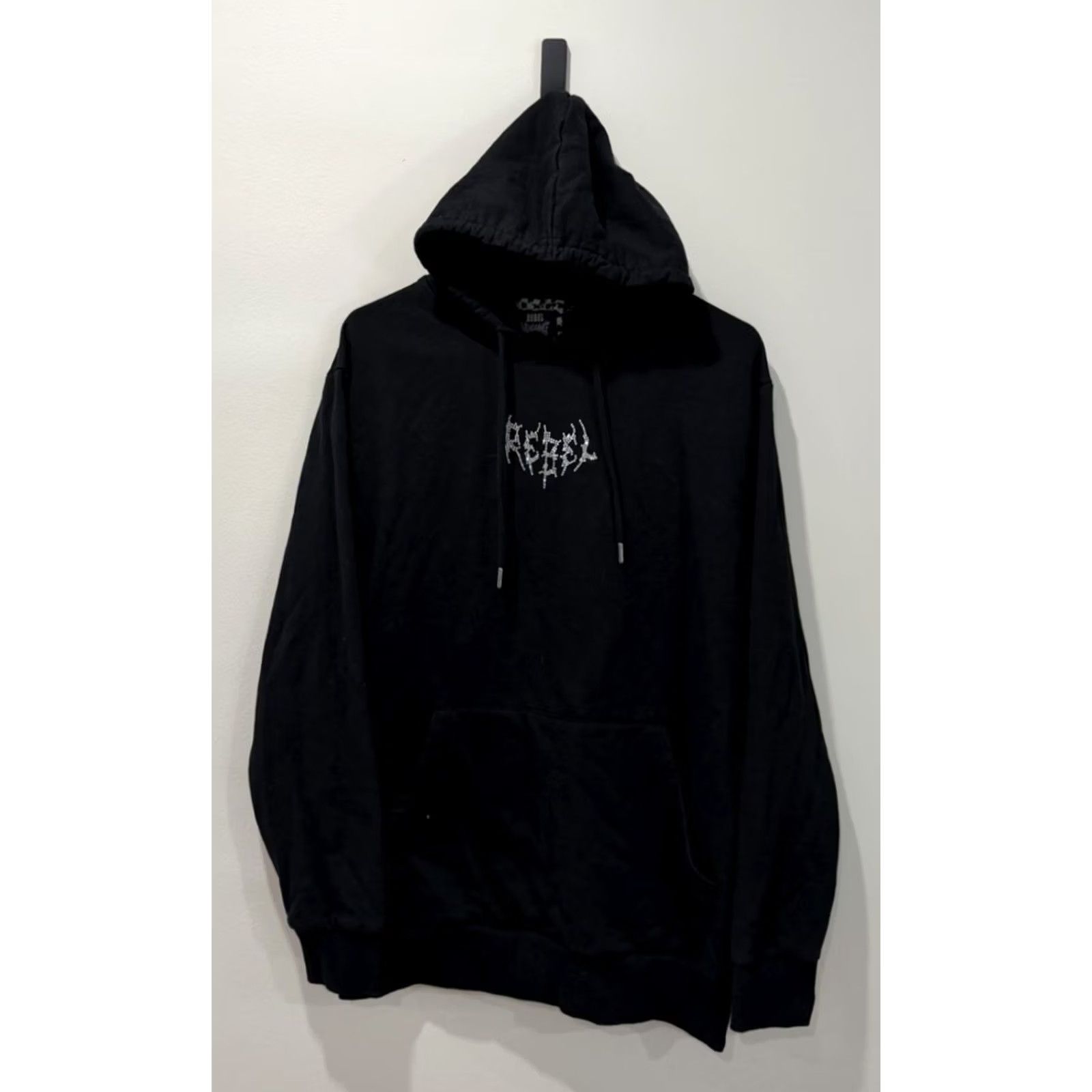 Vintage Rebel Vengeance Rhinestone Spider Web Hoodie Black Cybersigilism Gothic LARGE Hoodie Mens Regular XL? Size US L / EU 52-54 / 3 - 2 Thumbnail