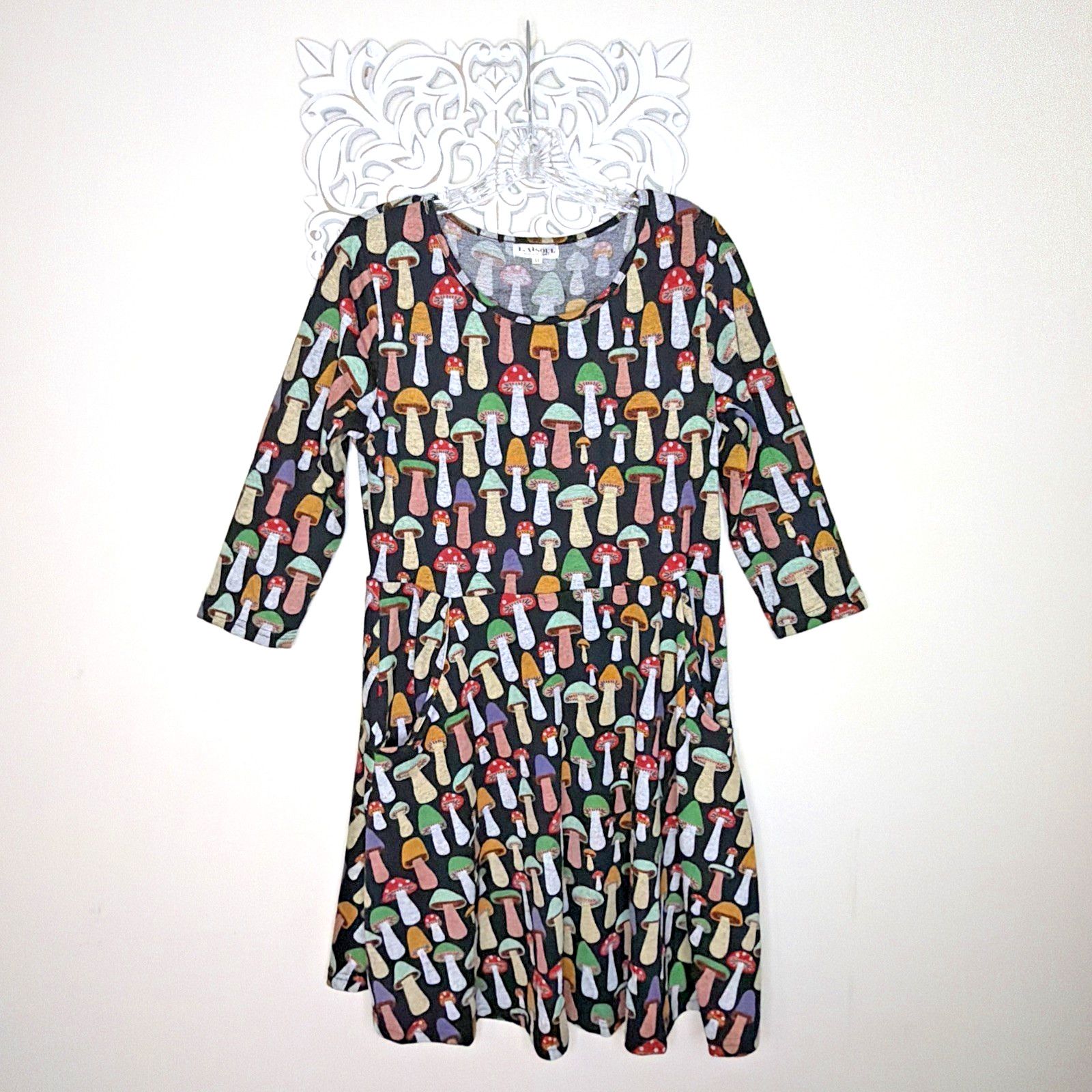 Other LASoul Mushroom Print Fit Flare Dress Women's Medium Size M / US 6-8 / IT 42-44 - 2 Thumbnail