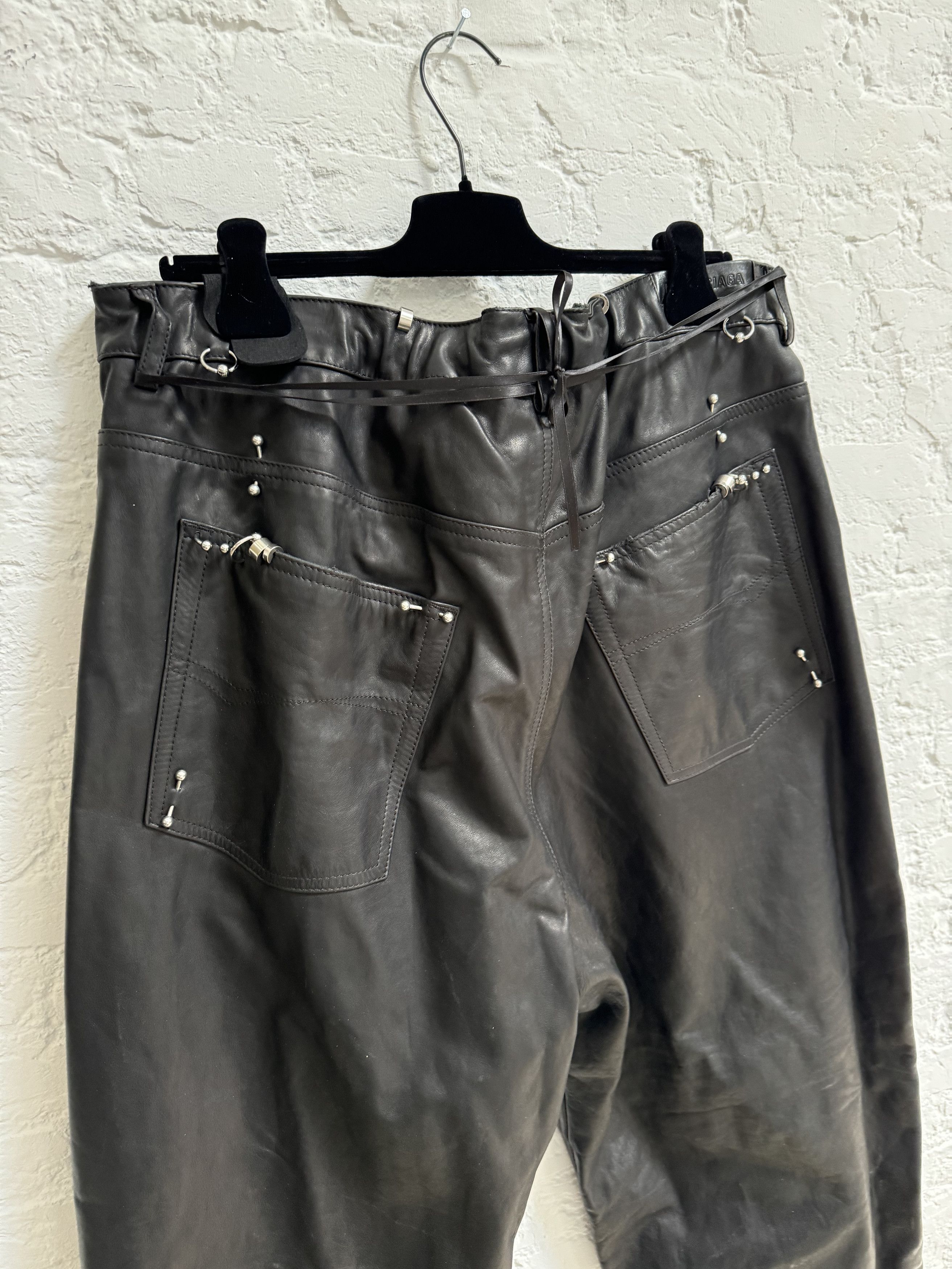 Balenciaga Balenciaga Pierced Leather Pants Size US 36 / EU 52 - 8 Thumbnail