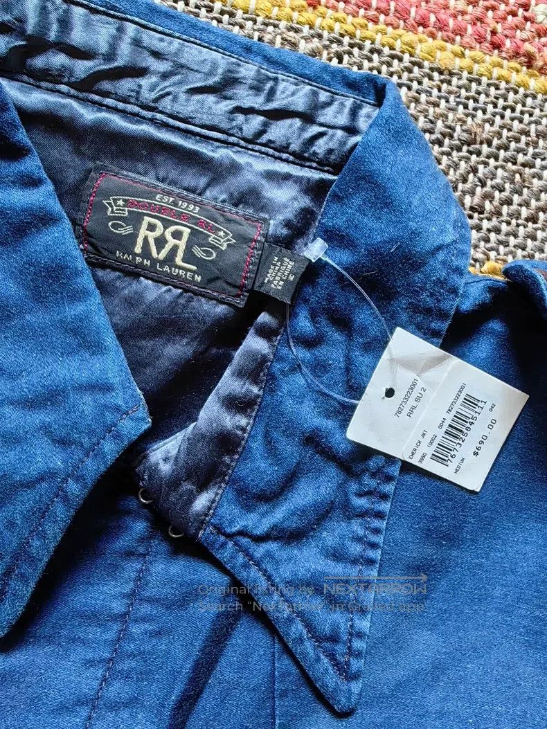 RRL Ralph Lauren RRL Ralph Lauren Embroidered Eagle Flag Blue-Dyed Short Ja Size US M / EU 48-50 / 2 - 3 Thumbnail