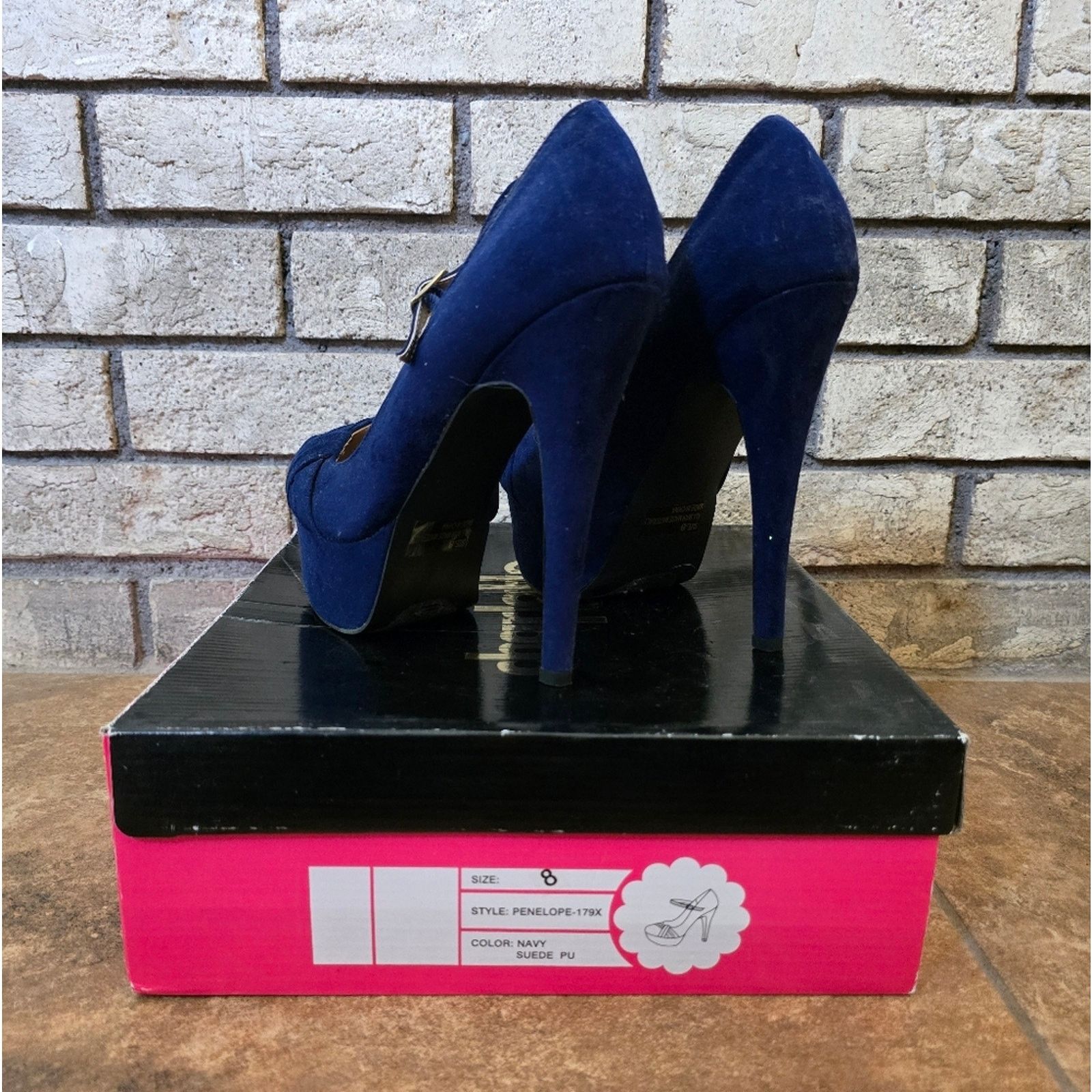 Other Navy | CHARLOTTE RUSSE | Penelope Heel Size US 8 / IT 38 - 4 Thumbnail