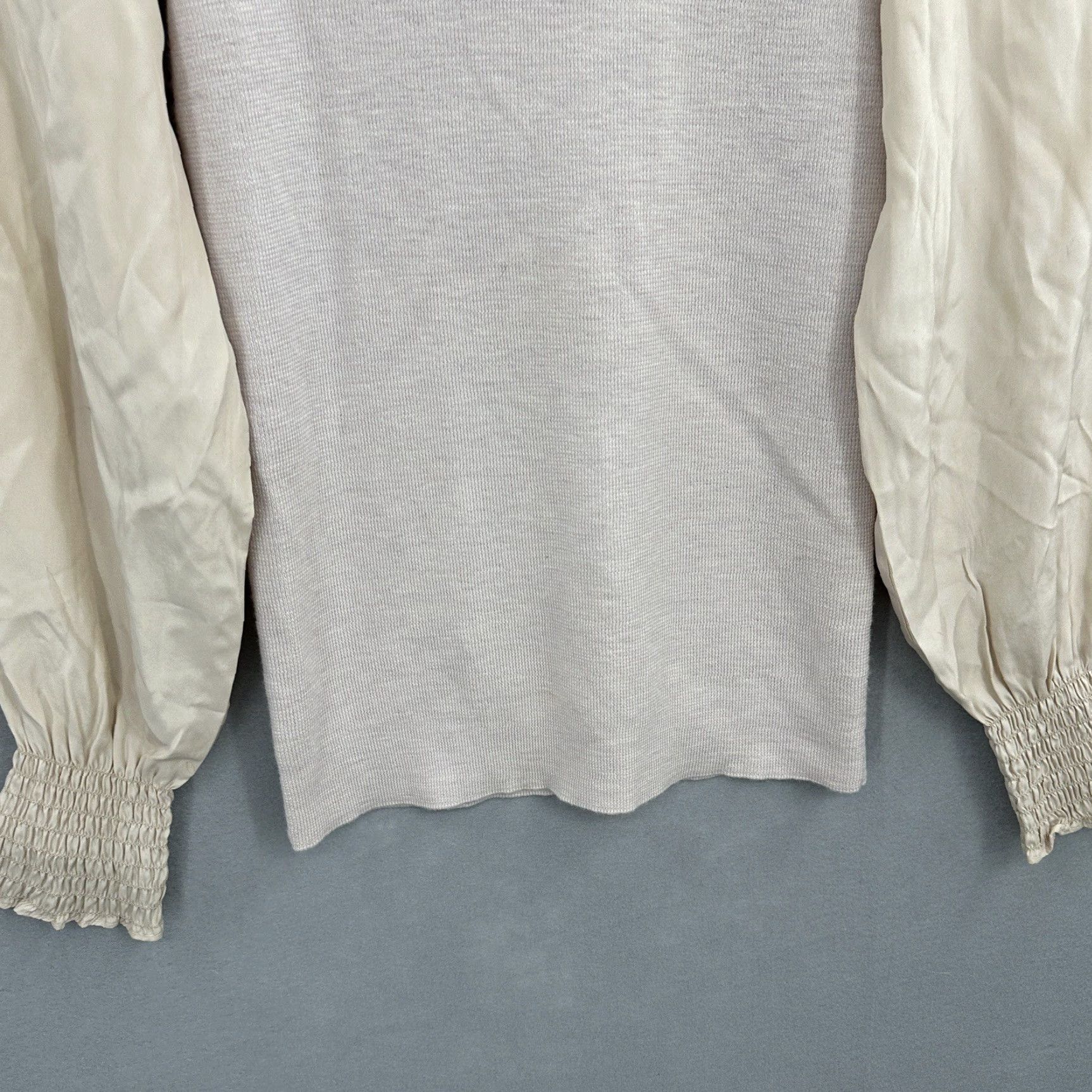 Rebecca Taylor Rebecca Taylor Sweater Womens Medium Puff Sleeve High Neck Knit Blush Pink Designer Ruffle Size M / US 6-8 / IT 42-44 - 3 Thumbnail