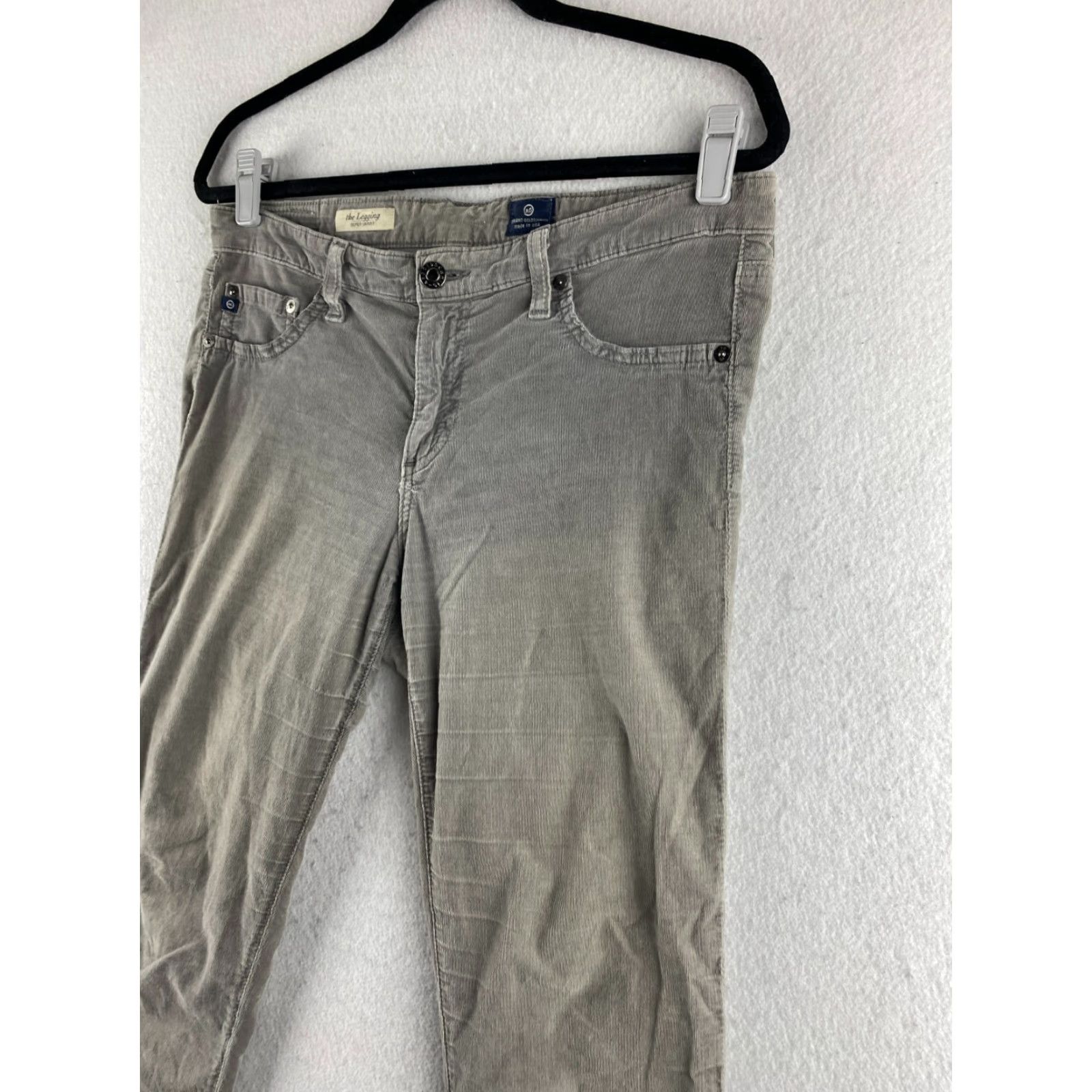 Vintage AG Adriano Goldschmeid Pants Womens 31 Gray Corduroy The Legging Super Skinny Size 24" / US 00 / IT 34 - 6 Thumbnail