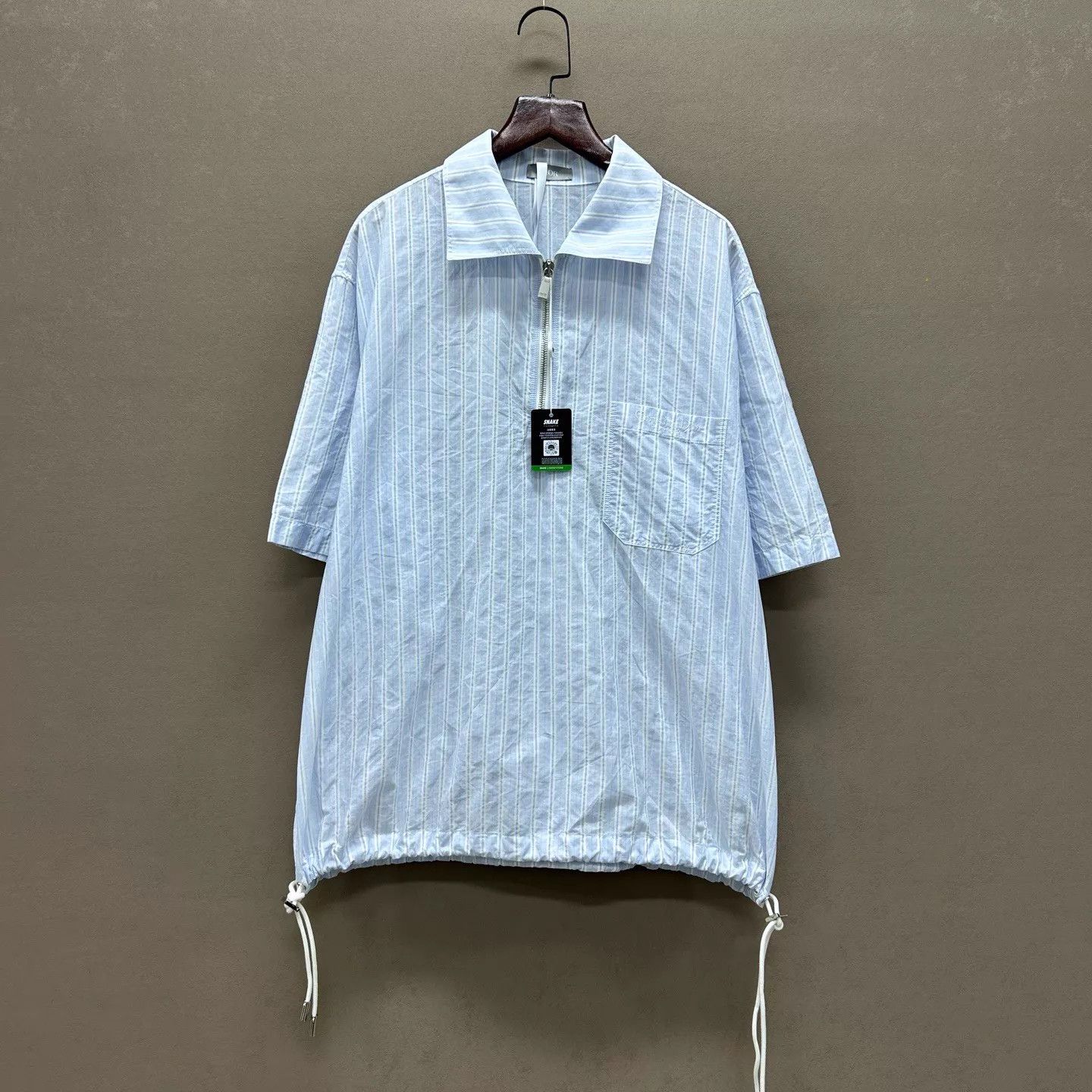 Dior DIOR striped half-zip embroidered logo short-sleeve 48 nwt Size US M / EU 48-50 / 2 - 1 Thumbnail