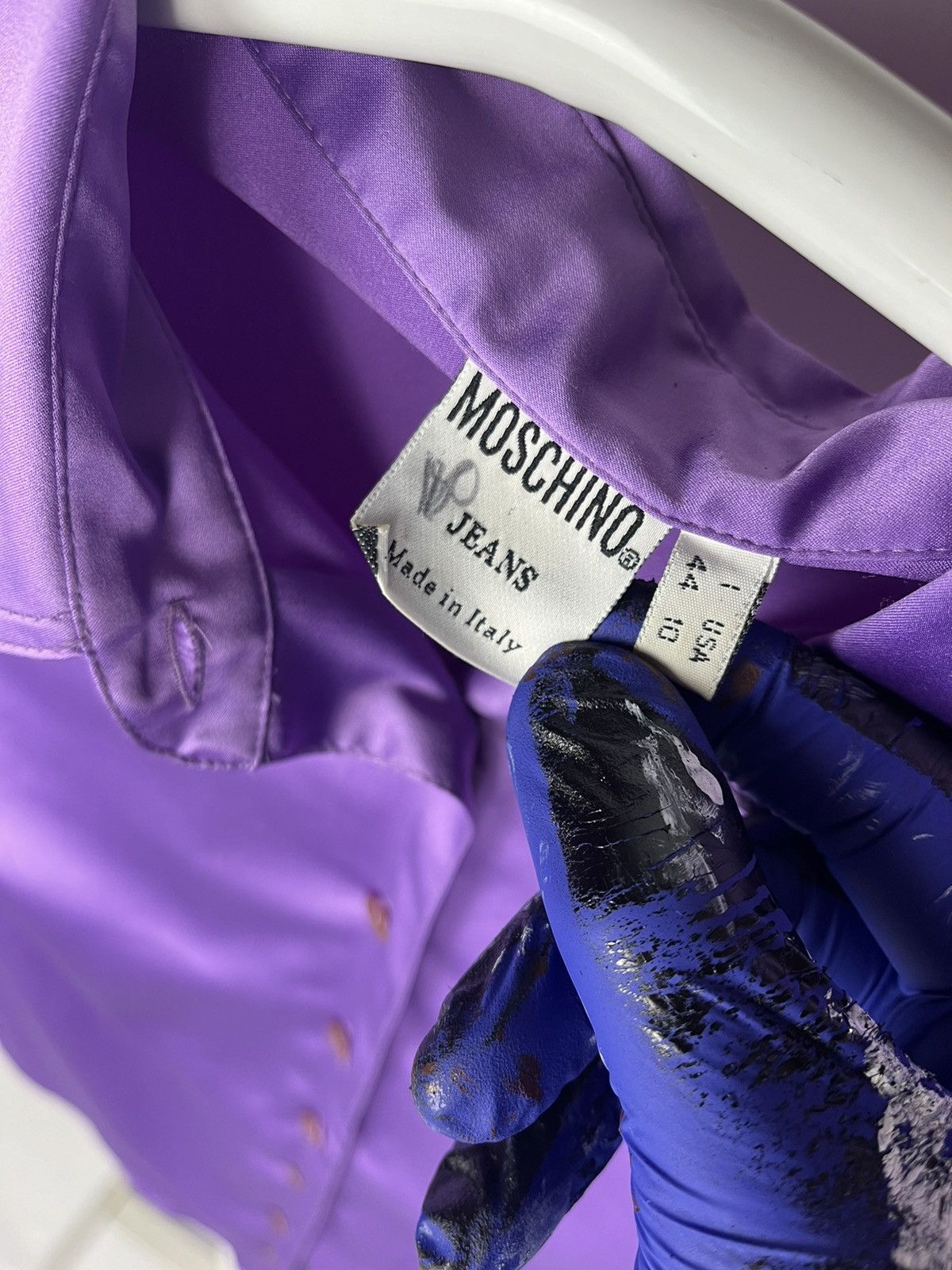 Moschino 💜Moschino Jeans button up shirt blouse Size M / US 6-8 / IT 42-44 - 5 Thumbnail