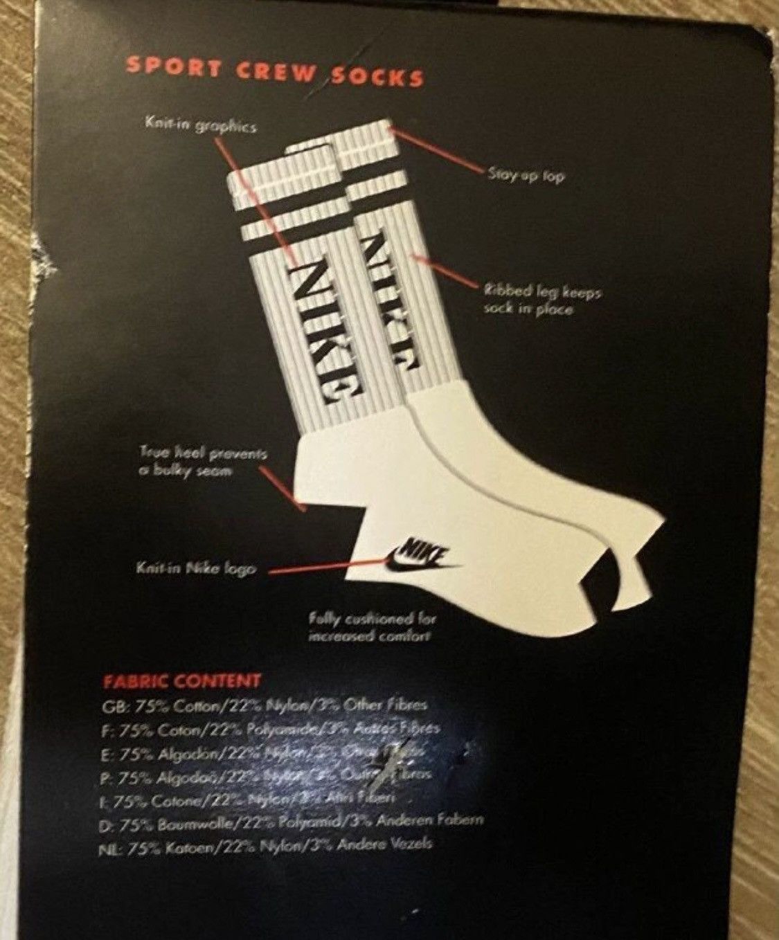 Nike ACG × Supreme 90s Sport Crew Socks Supreme NikeLab Stussy Jordan Fragment Size ONE SIZE - 3 Thumbnail
