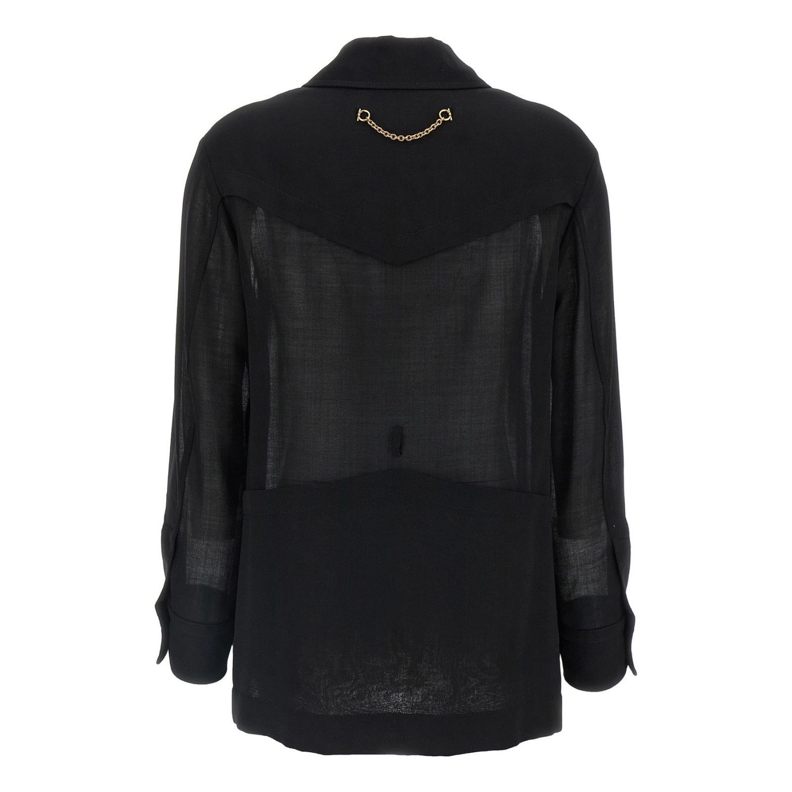 Salvatore Ferragamo FERRAGAMO Lightweight Black Wool Jacket New & Authentic (Wom Size S / US 4 / IT 40 - 2 Thumbnail