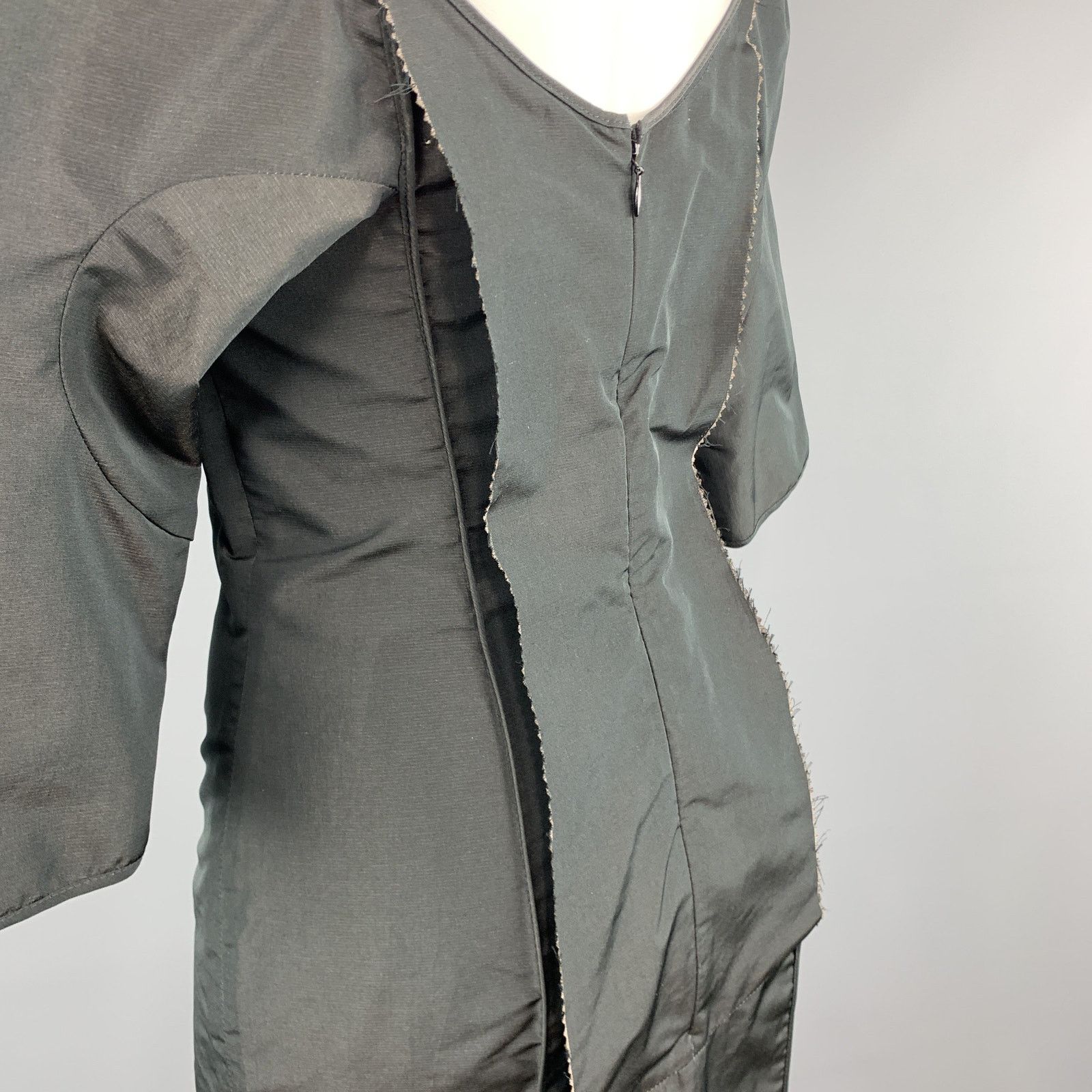 Stella McCartney Size 6 Black Taffeta Inside Out Balloon Sleeve Cocktail Size M / US 6-8 / IT 42-44 - 10 Thumbnail