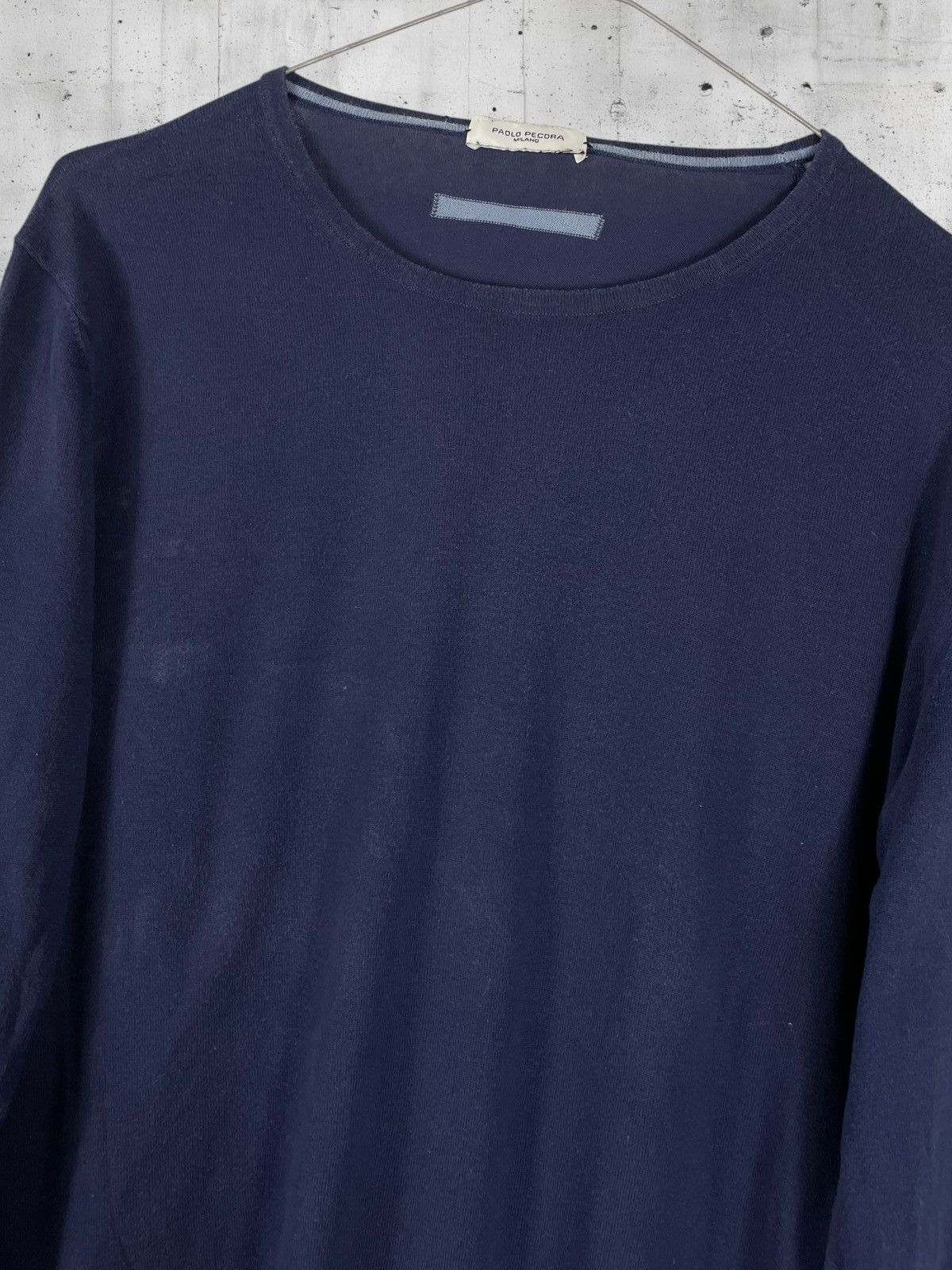 Vintage Paolo Pecora Silk Elbow Patches Distressed Knit Sweater Size US L / EU 52-54 / 3 - 3 Thumbnail