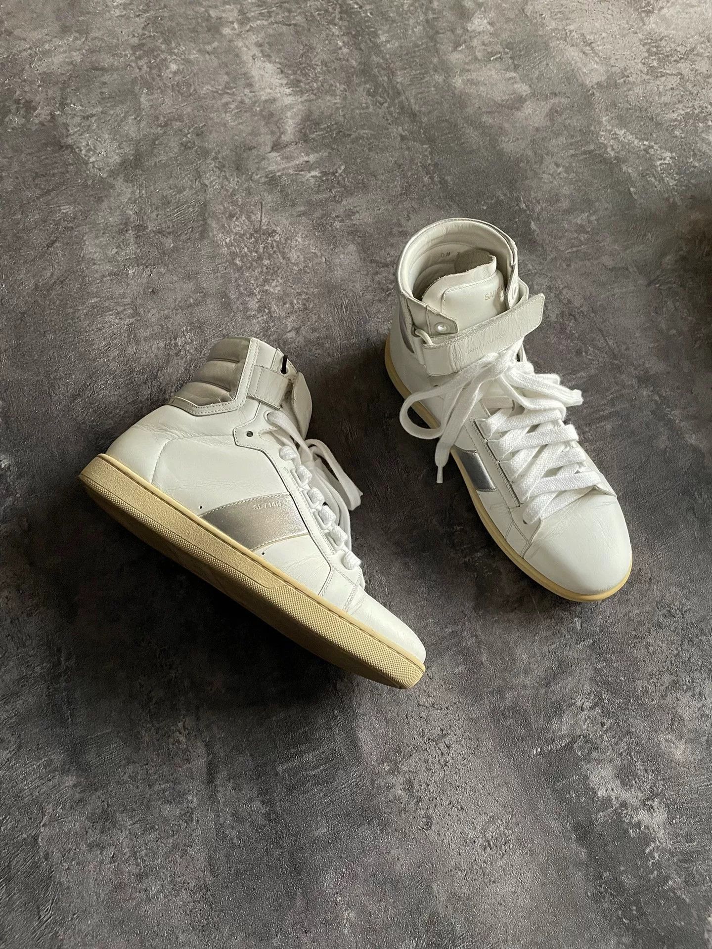 Saint Laurent Paris Saint Laurent High Top Sneakers with Velcro Straps. Size US 8 / EU 41 - 2 Thumbnail