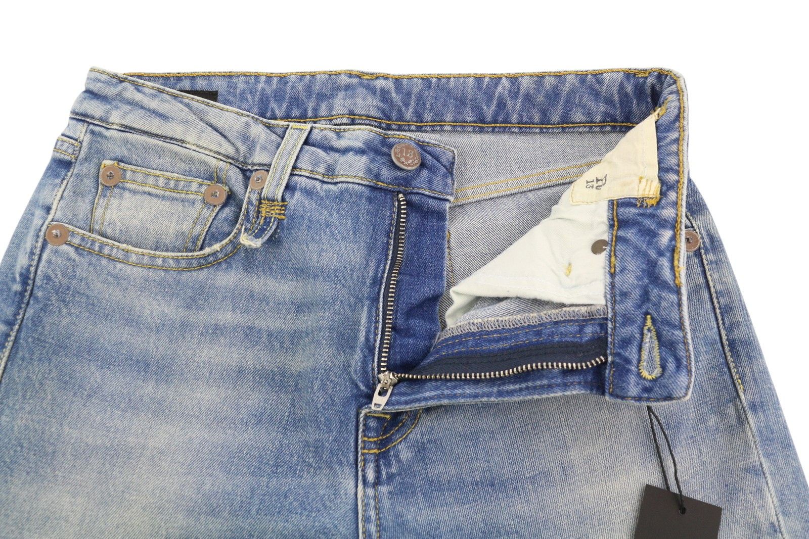 R13 KICK 27 Washed Blue Distress Cropped Jasper 84442 Size 27" / US 4 / IT 40 - 4 Thumbnail