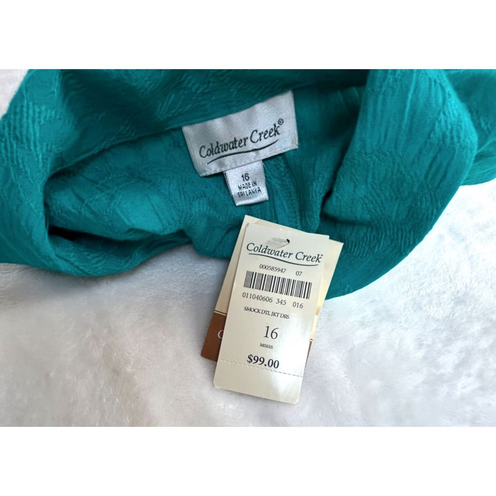 Coldwater Creek Coldwater Creek Womens Teal Crinkle Button-Up Blouse Size 16 Split Back New 9 Size XXL / US 16-18 / IT 52-54 - 3 Thumbnail