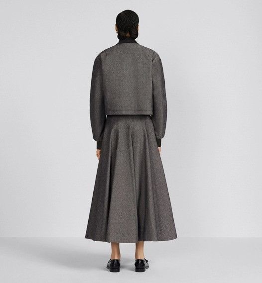 Dior o1w1db10225 Mid-Length Flared Skirt in Gray Size 28" / US 6 / IT 42 - 7 Thumbnail