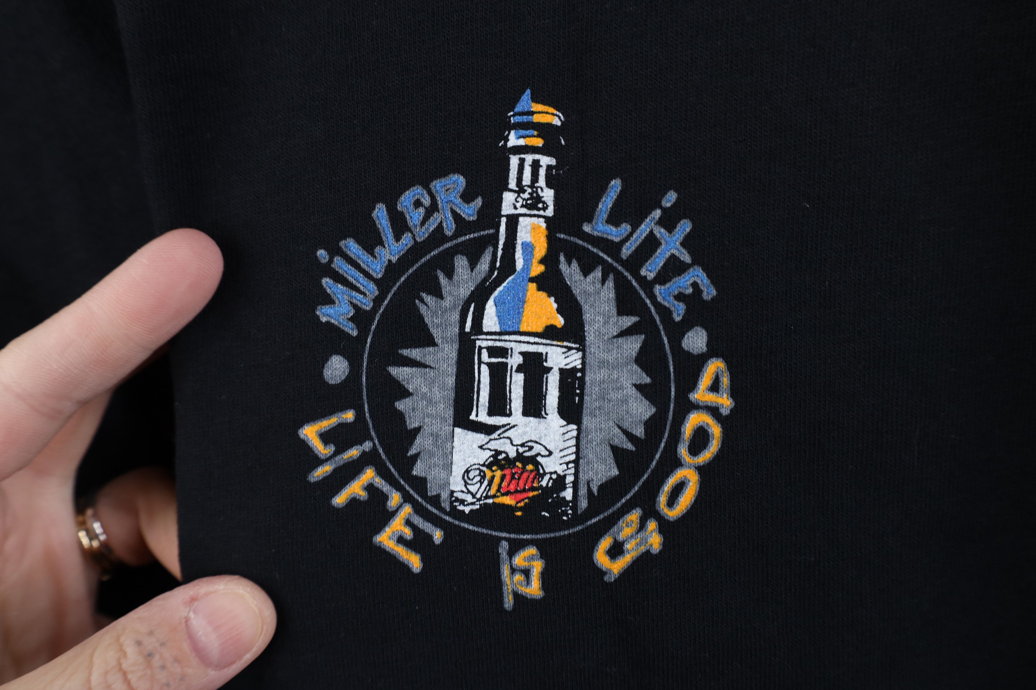 Vintage Deadstock Vintage 90s Life is Good Miller Lite Beer T-Shirt Size US XL / EU 56 / 4 - 5 Thumbnail