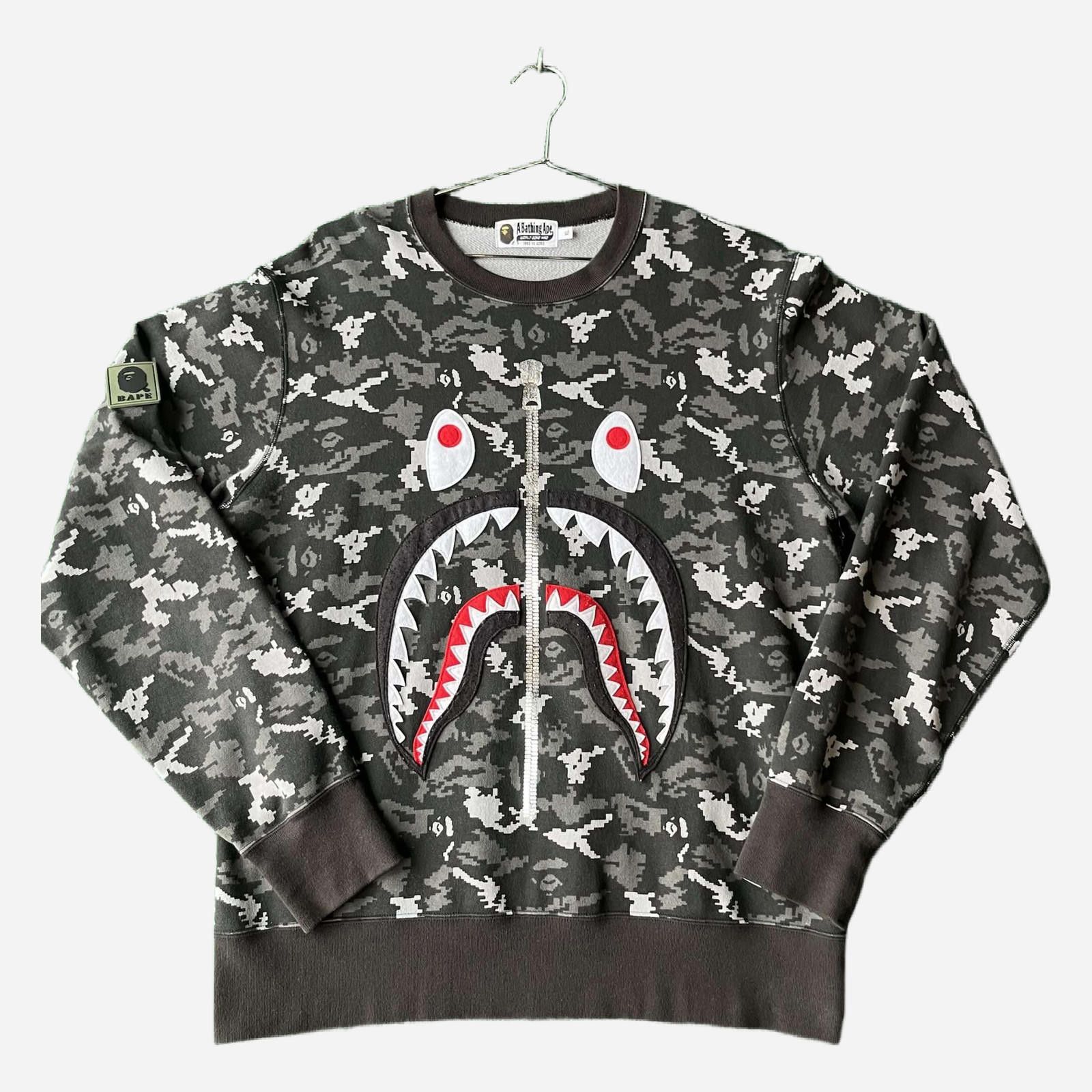 Bape Bape Patchwork Camo Shark Crewneck Sweater | Grailed