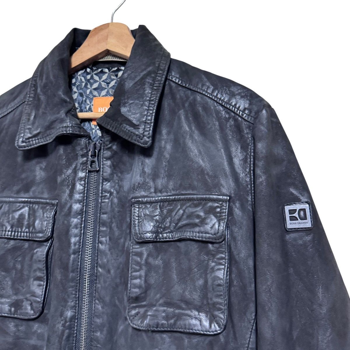 Hugo Boss Hugo Boss Leather Jacket Fade Black Size US M / EU 48-50 / 2 - 8 Thumbnail