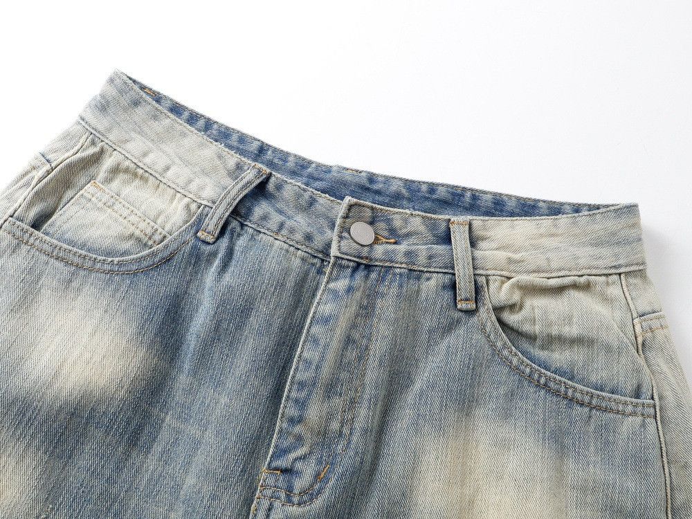 Vintage Punk Retro Washed Gradient Distressed Scimitar Jeans Size US 32 / EU 48 - 3 Thumbnail