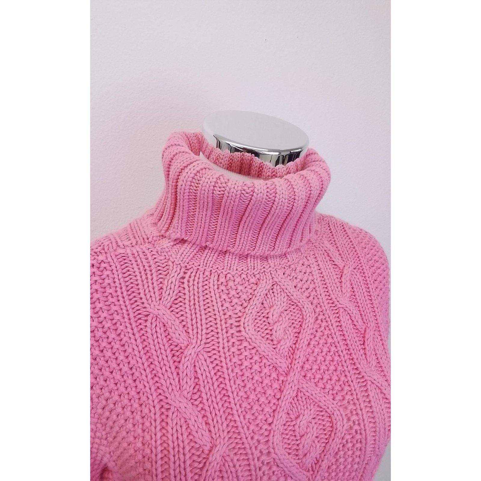 Ralph Lauren Lauren by Ralph Lauren Sweater Women's L Pink Cable knit Size L / US 10 / IT 46 - 4 Thumbnail