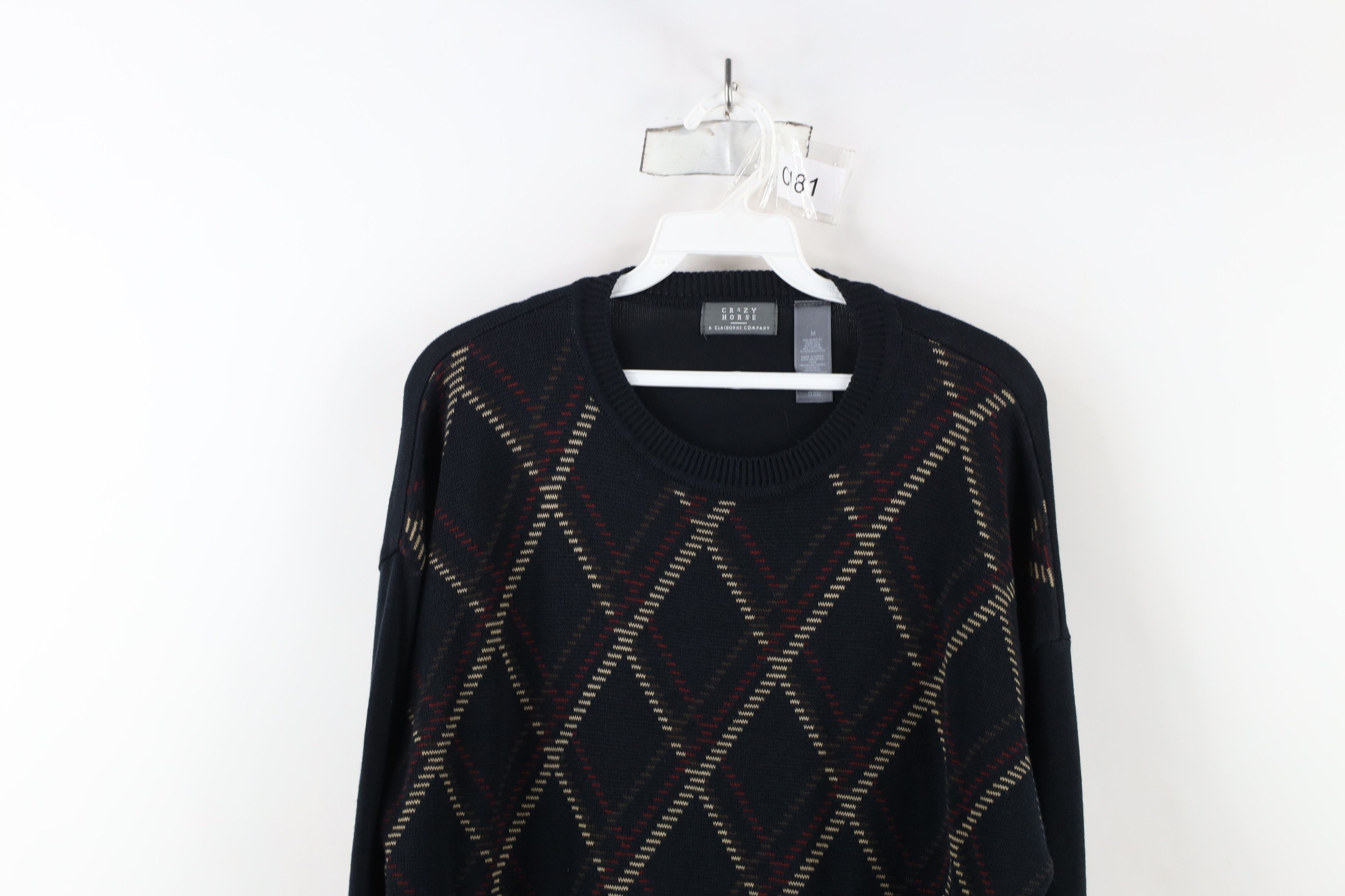 Vintage Vintage 90s Streetwear Argyle Diamond Knit Crewneck Sweater Size US M / EU 48-50 / 2 - 2 Thumbnail