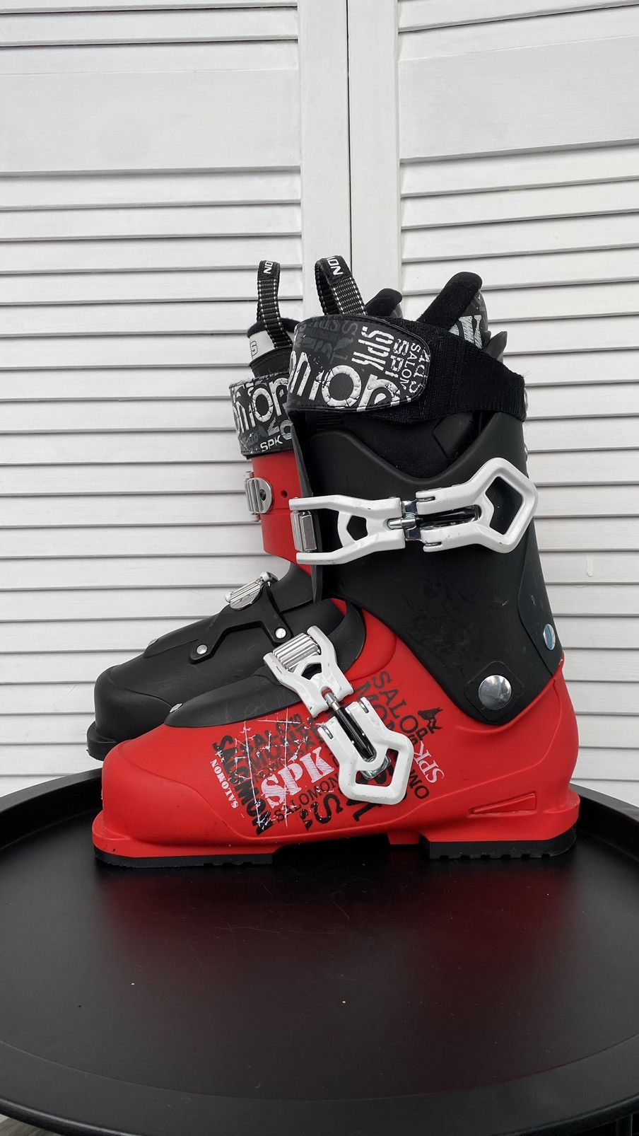 image of Salomon Spk Kreation Ski Boots Free Ride in Black/Red, Men's (Size 9)