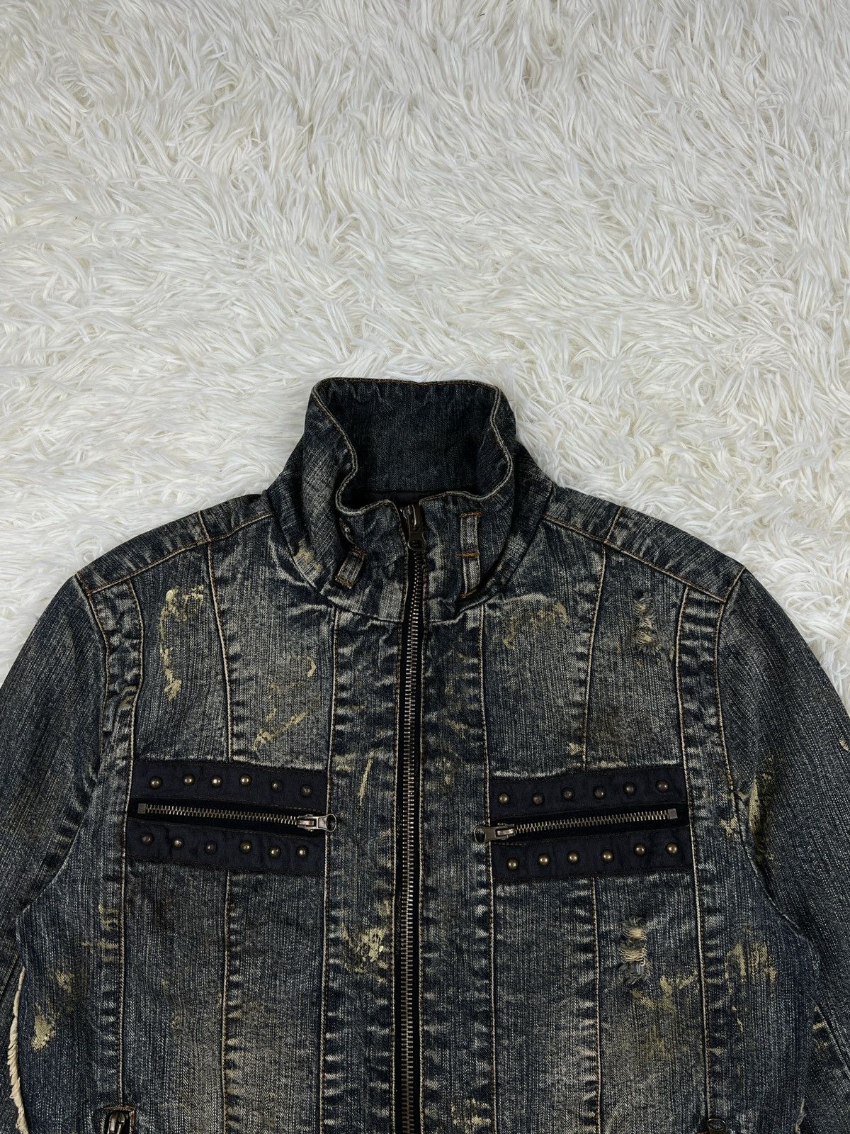 In The Attic × Japanese Brand In The Attic PaintCustom Distressed Denim Jacket Size US L / EU 52-54 / 3 - 7 Thumbnail