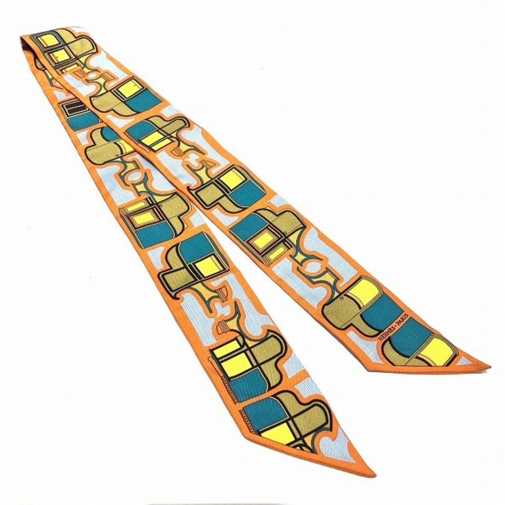 image of Hermes Twilly Les Coupes Coupe Brand Accessories Muffler/muffler/scarf Women's in Orange