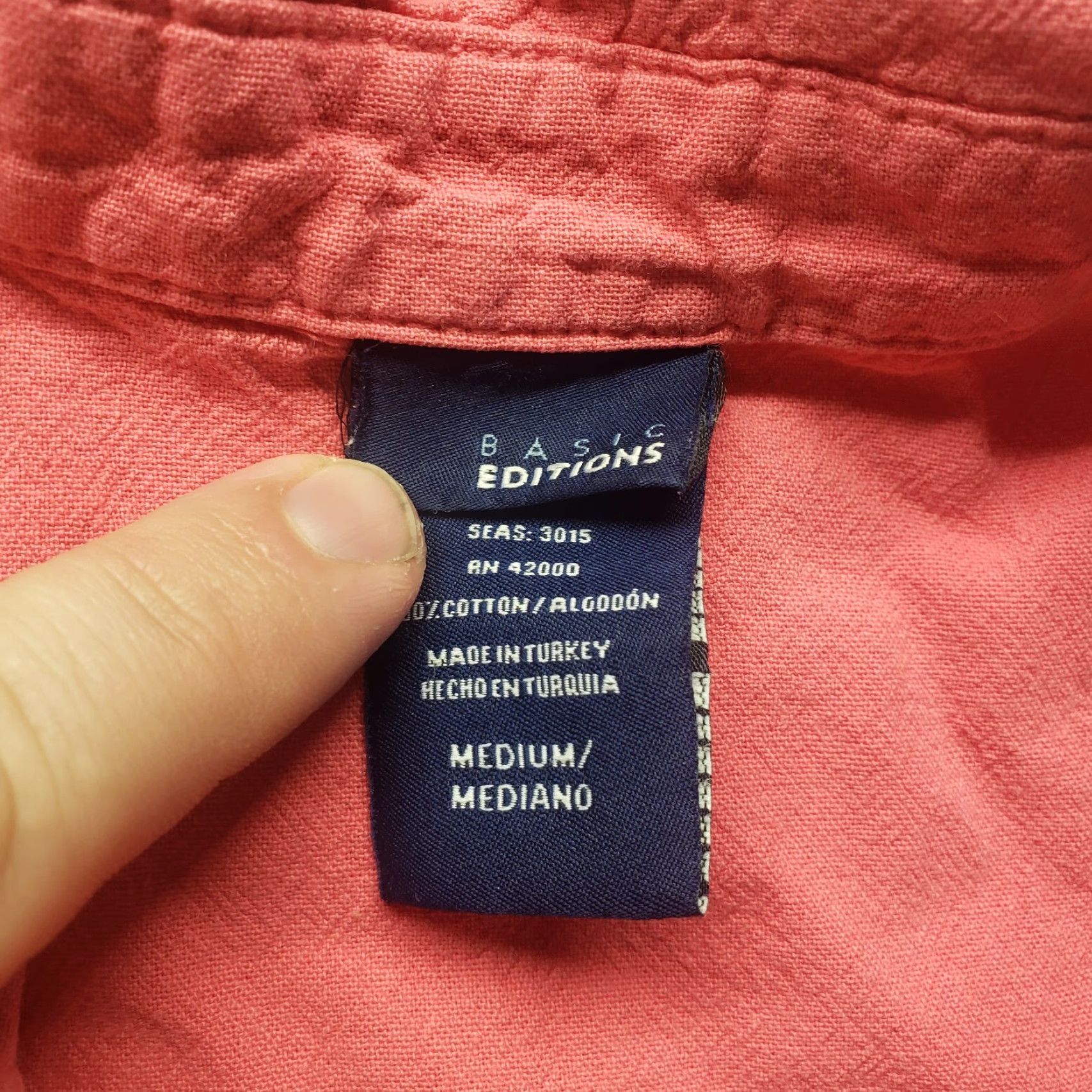 Basic Editions VINTAGE Basic Editions Women's Button-Up Shirt Short Sleeve Pink 90s Casual Medium Size M / US 6-8 / IT 42-44 - 3 Thumbnail