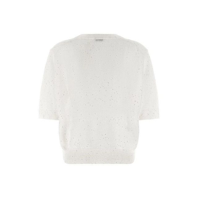 Brunello Cucinelli BRUNELLO CUCINELLI White Sequin Linen Sweater New & Authenti Size M / US 6-8 / IT 42-44 - 2 Thumbnail