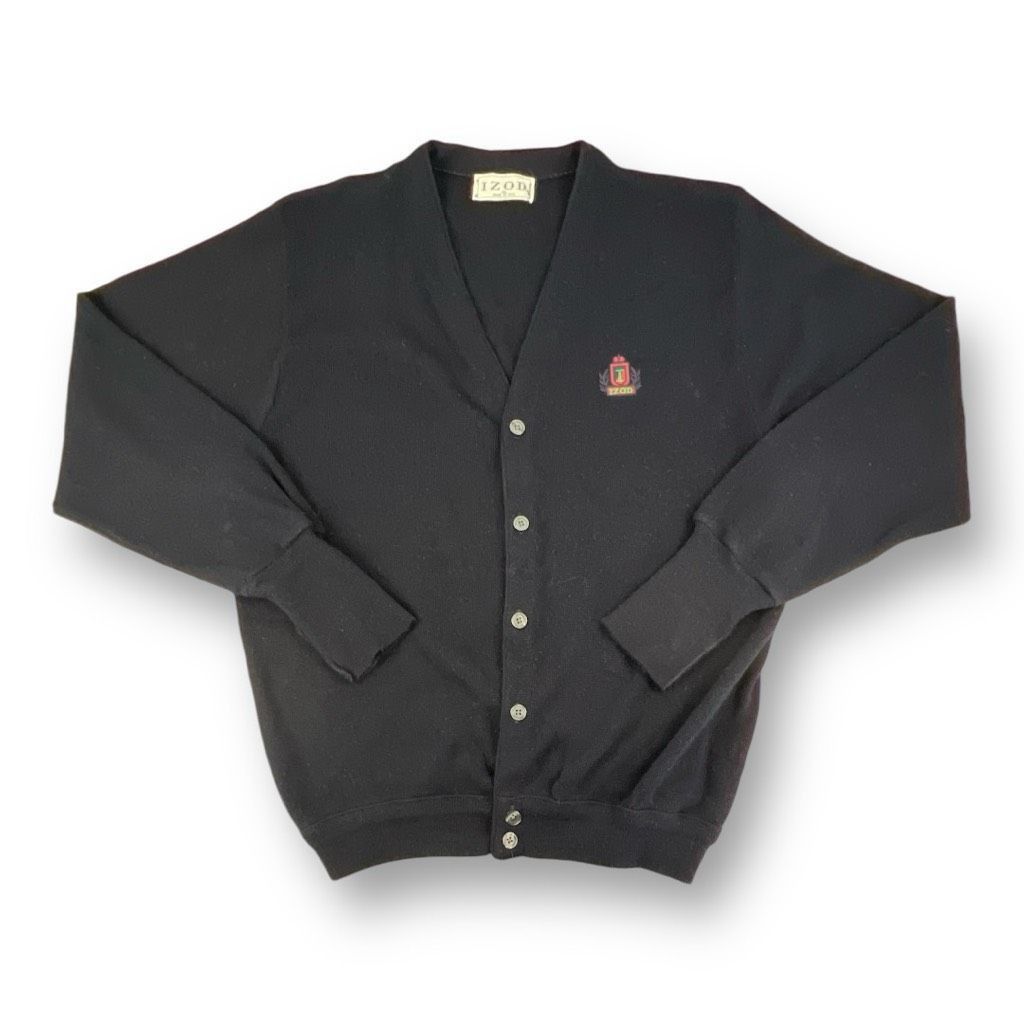 Izod IZOD Vintage Navy Blue Cardigan Sweater Size Extra Large Size US XL / EU 56 / 4 - 1 Thumbnail