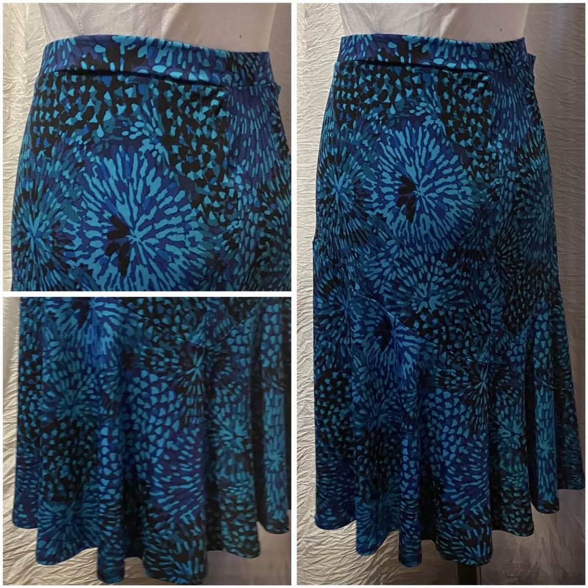 George George, Retro, Teal & Turquoise Starburst Flare Skirt Size 30" / US 8 / IT 44 - 10 Thumbnail
