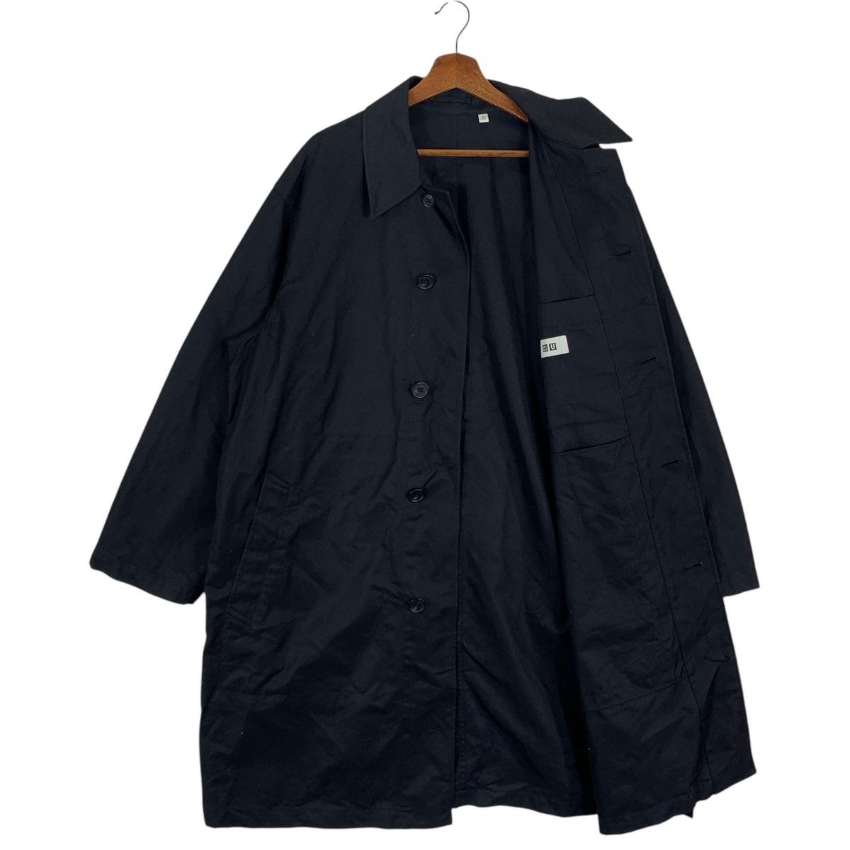 Lemaire × Uniqlo VINTAGE UNIQLO U BLACK OVERCOAT BUTTON JACKET Size US XL / EU 56 / 4 - 4 Thumbnail