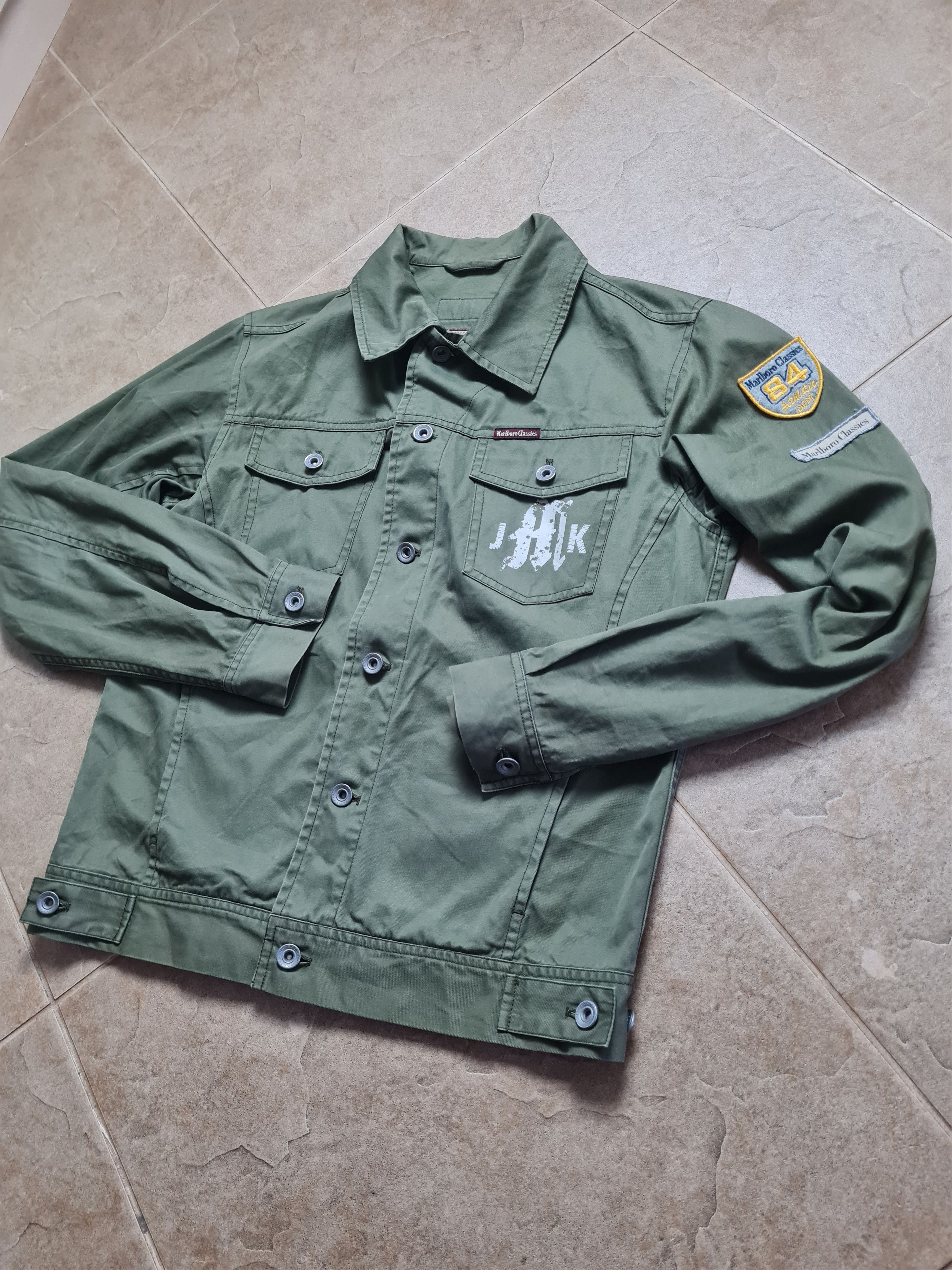 Marlboro Vintage rare military jacket Denim 90s Marlboro ARMY USA Size US S / EU 44-46 / 1 - 1 Thumbnail