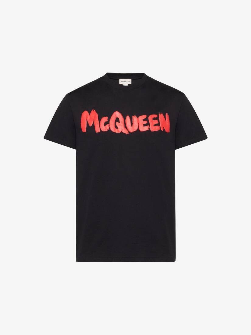 Alexander McQueen o1w1db10725 McQueen Graffiti T-Shirt in Black/Red Size US L / EU 52-54 / 3 - 2 Thumbnail