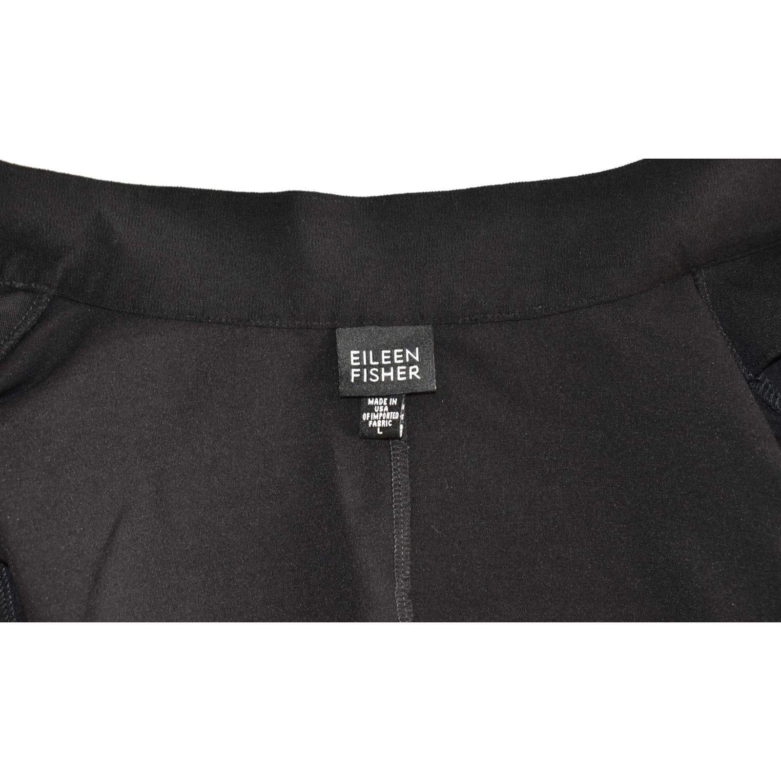 Eileen Fisher EILEEN FISHER Black Viscose/Nylon Full Zip Front Jacket Sz L Size L / US 10 / IT 46 - 4 Thumbnail