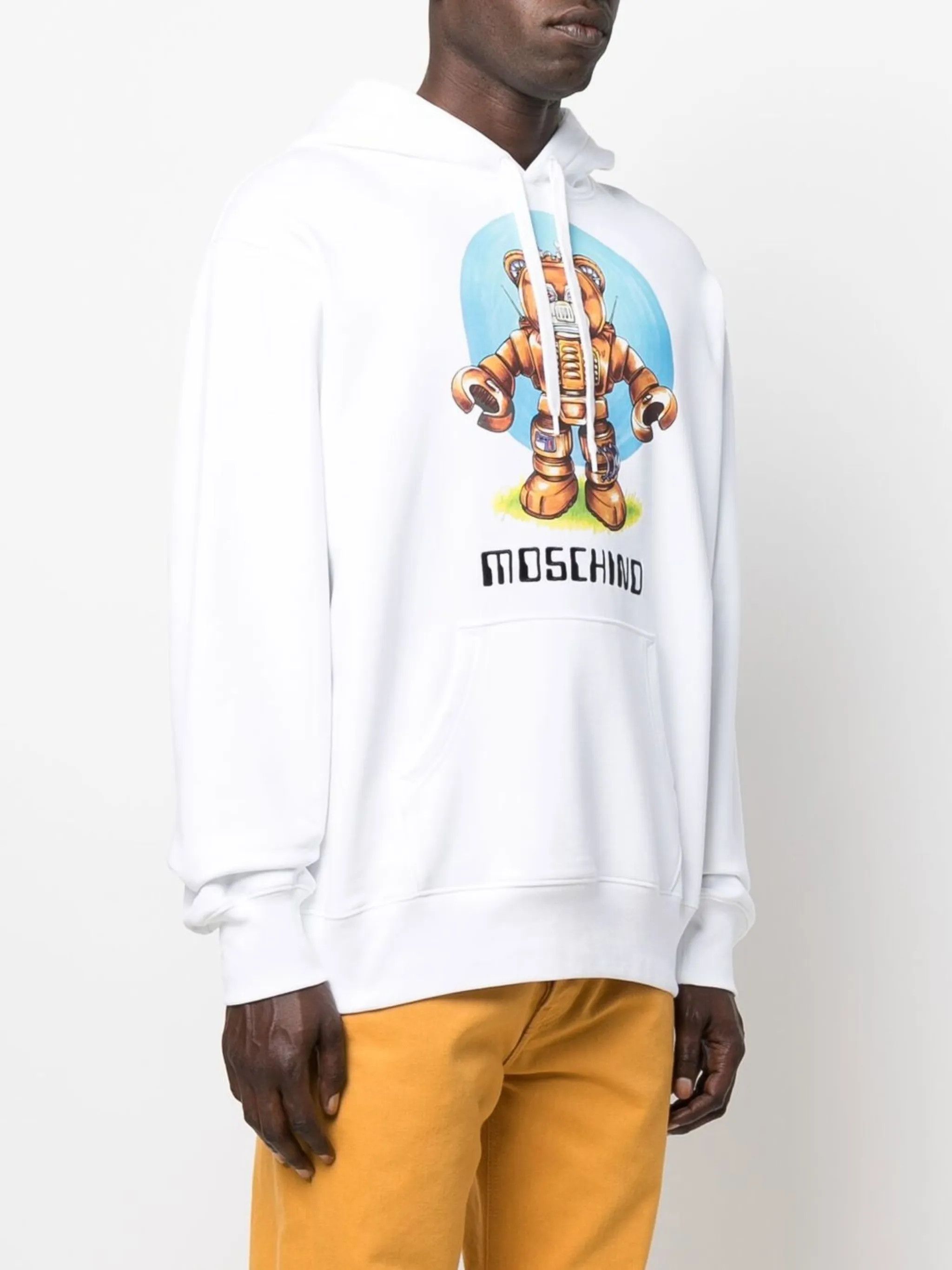 Moschino o1y0225 Logo Hoodie in White Size US M / EU 48-50 / 2 - 3 Thumbnail