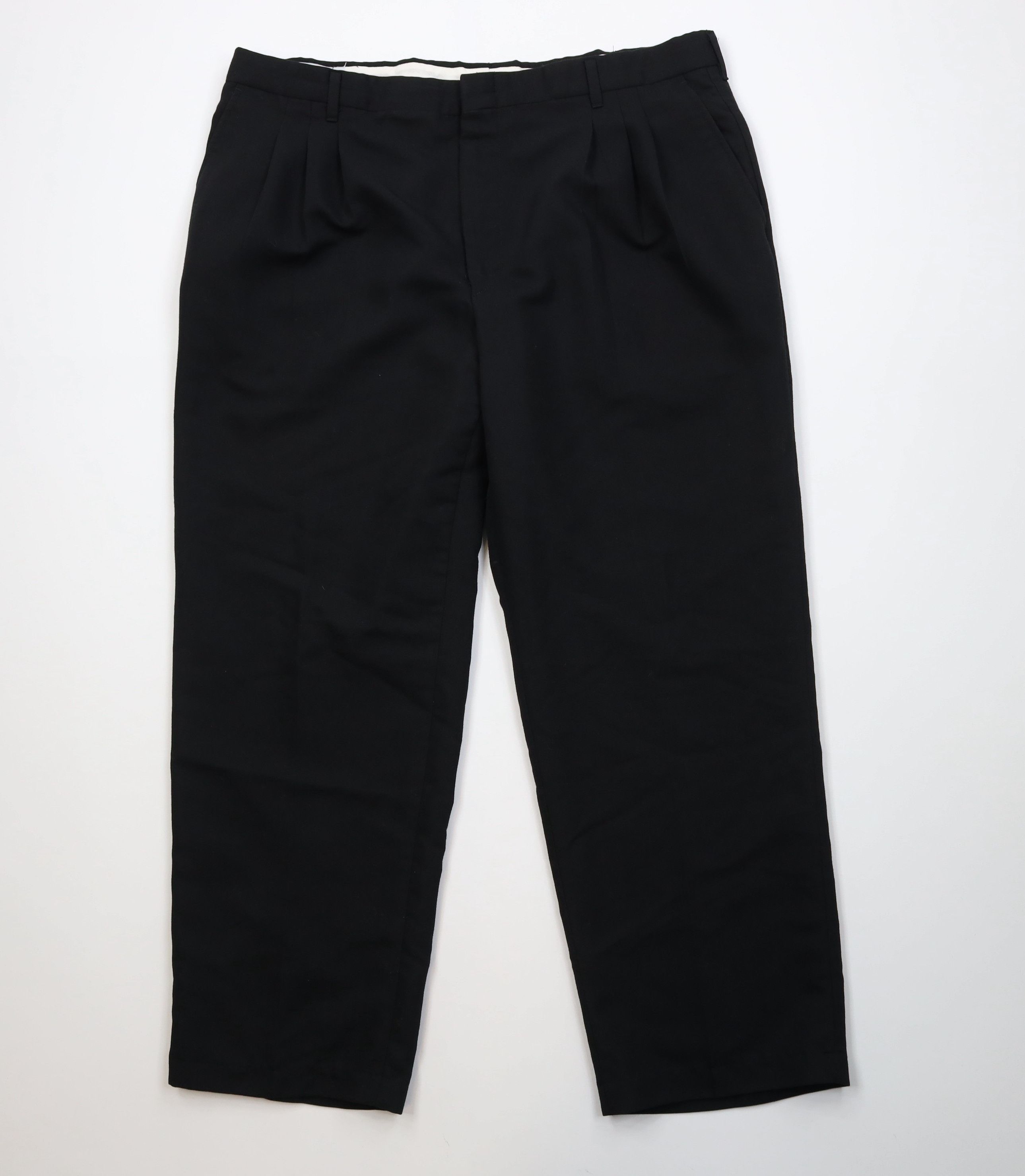 Vintage Vintage 90s Streetwear Wool Blend Wide Leg Chino Pants Black Size US 38 / EU 54 - 1 Thumbnail