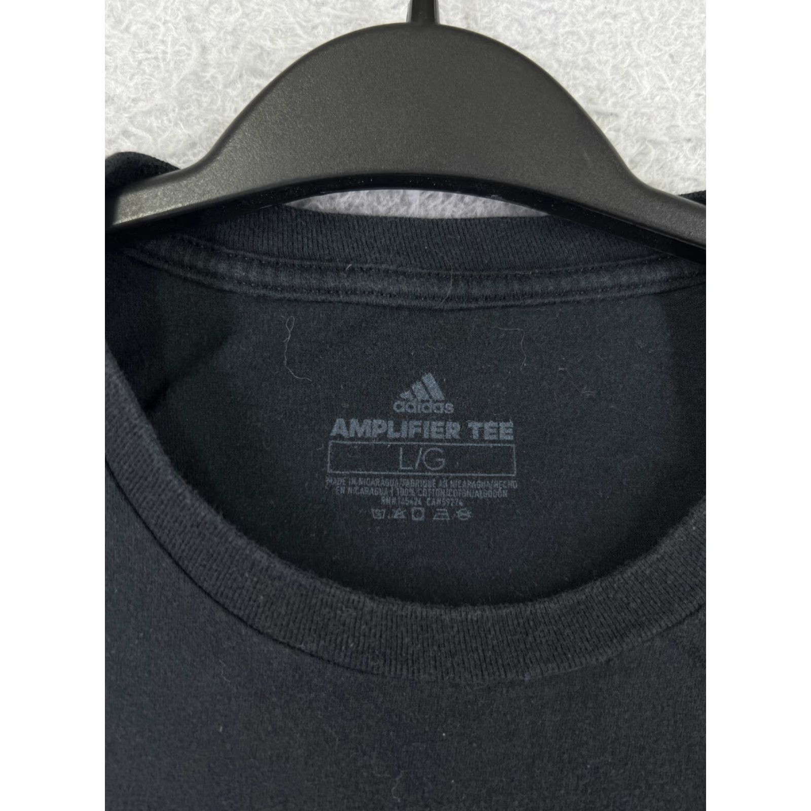 Adidas Adidas Shirt Men Large Black Spellout Logo Short Sleeve Crew Neck 100% Cotton Size US L / EU 52-54 / 3 - 4 Thumbnail