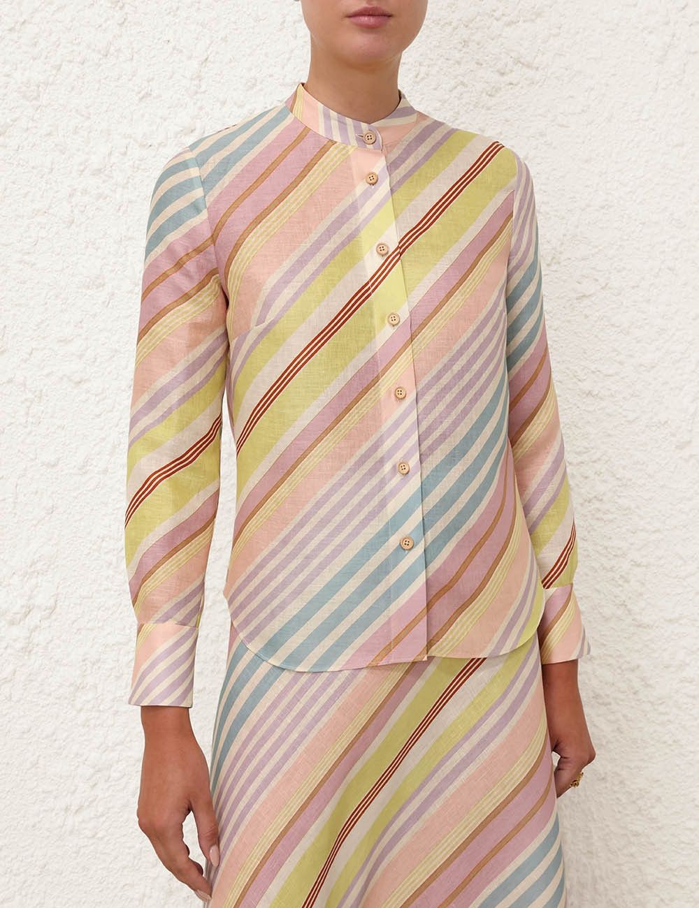Zimmermann oc11z0525 Halliday Slim Shirt in Multicolor Size S / US 4 / IT 40 - 5 Thumbnail
