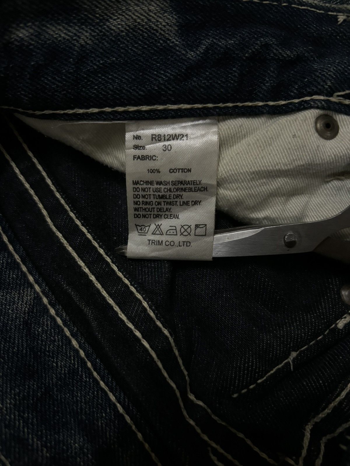 If Six Was Nine Vintage Army of NO! Patched Distressed Flare Grunge Jeans Size US 30 / EU 46 - 24 Thumbnail