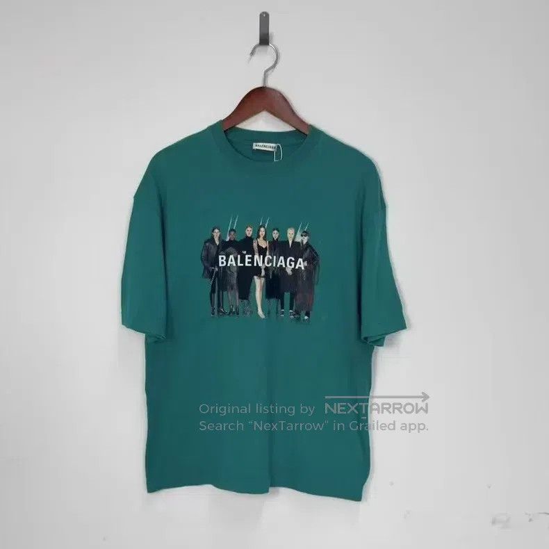 Balenciaga Balenciaga Green portrait logo letter short-sleeve shirt Size US L / EU 52-54 / 3 - 1 Thumbnail