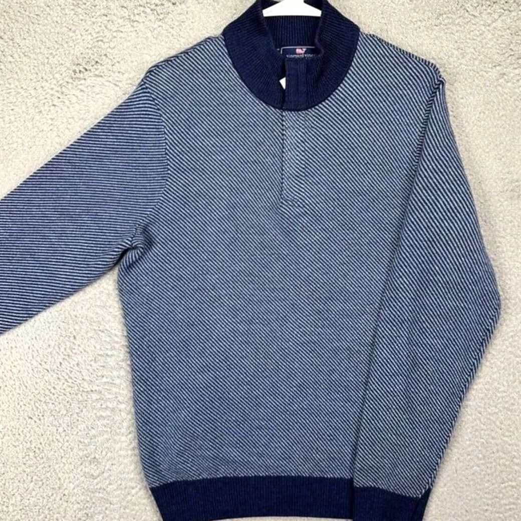 Vineyard Vines Vineyard Vines Pullover Sweater Mens Small Blue Mille Merino Wool Quarter Zip Shirt Men Small Blue Merino Wool 41 Chest 27 Length Size US S / EU 44-46 / 1 - 2 Thumbnail