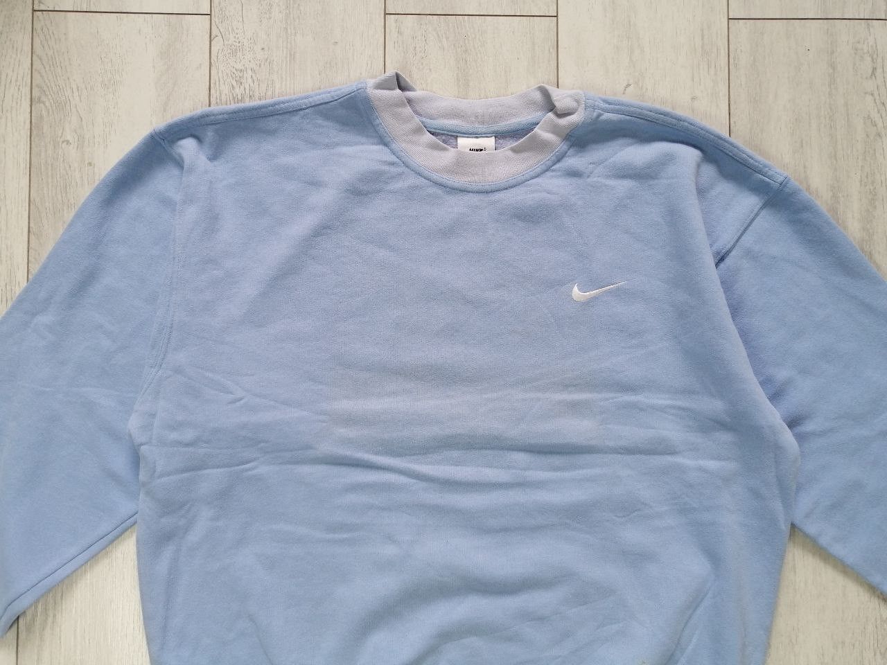 Nike Nike vintage sweatshirt blue 90s rare small swoosh Size US M / EU 48-50 / 2 - 2 Thumbnail
